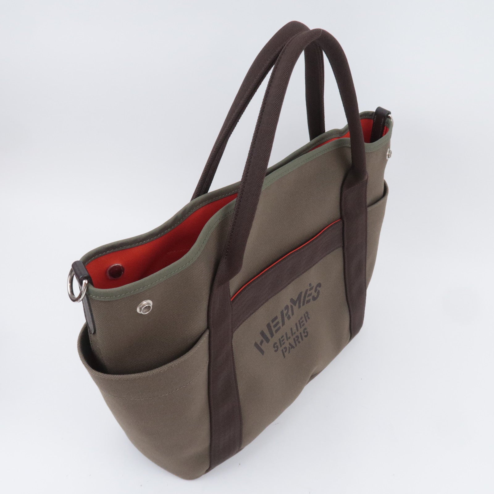 HERMES Sac De Pansage Groom Bag A Stamp (2017) Khaki