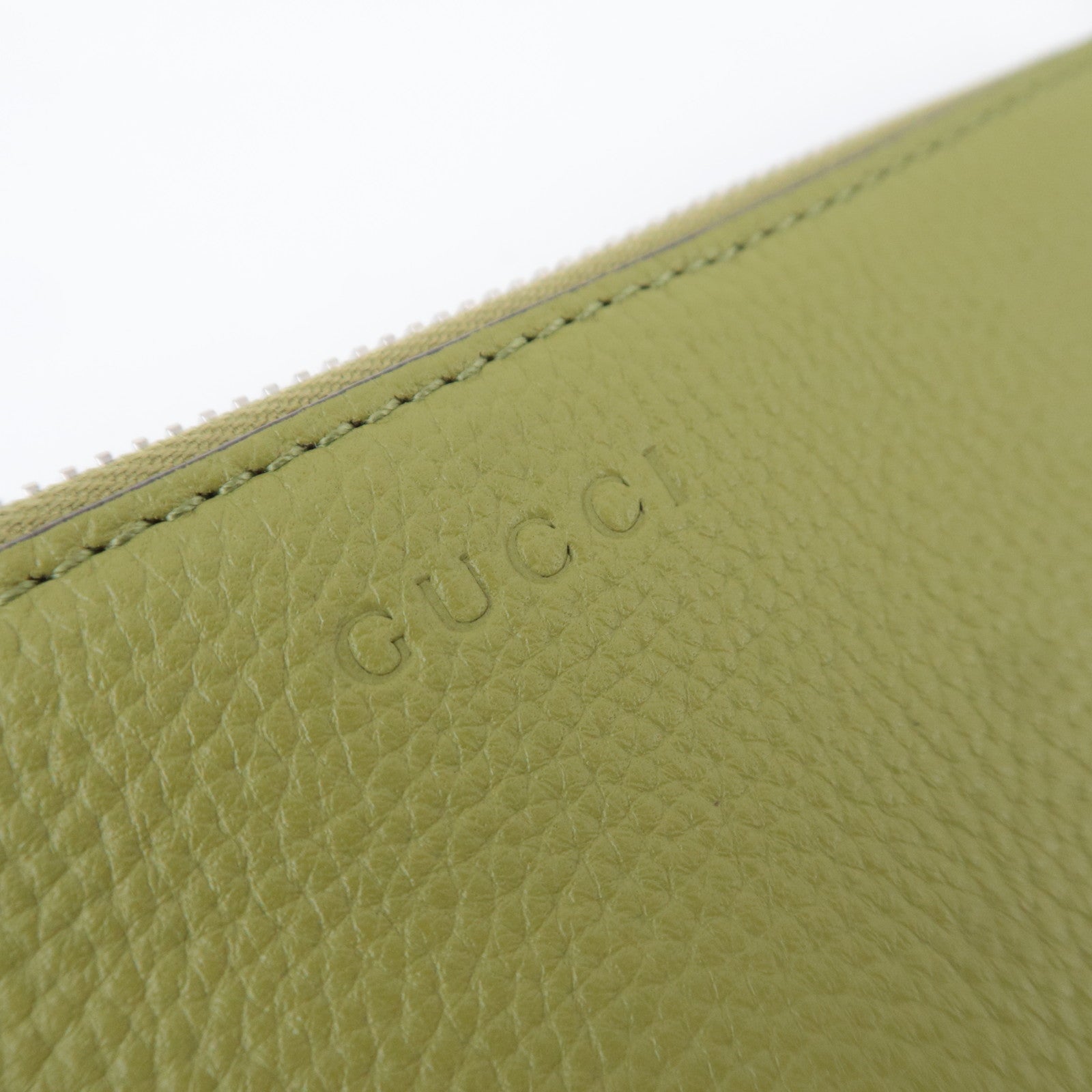 GUCCI Leather Halfmoon Shoulder Bag Green 824529