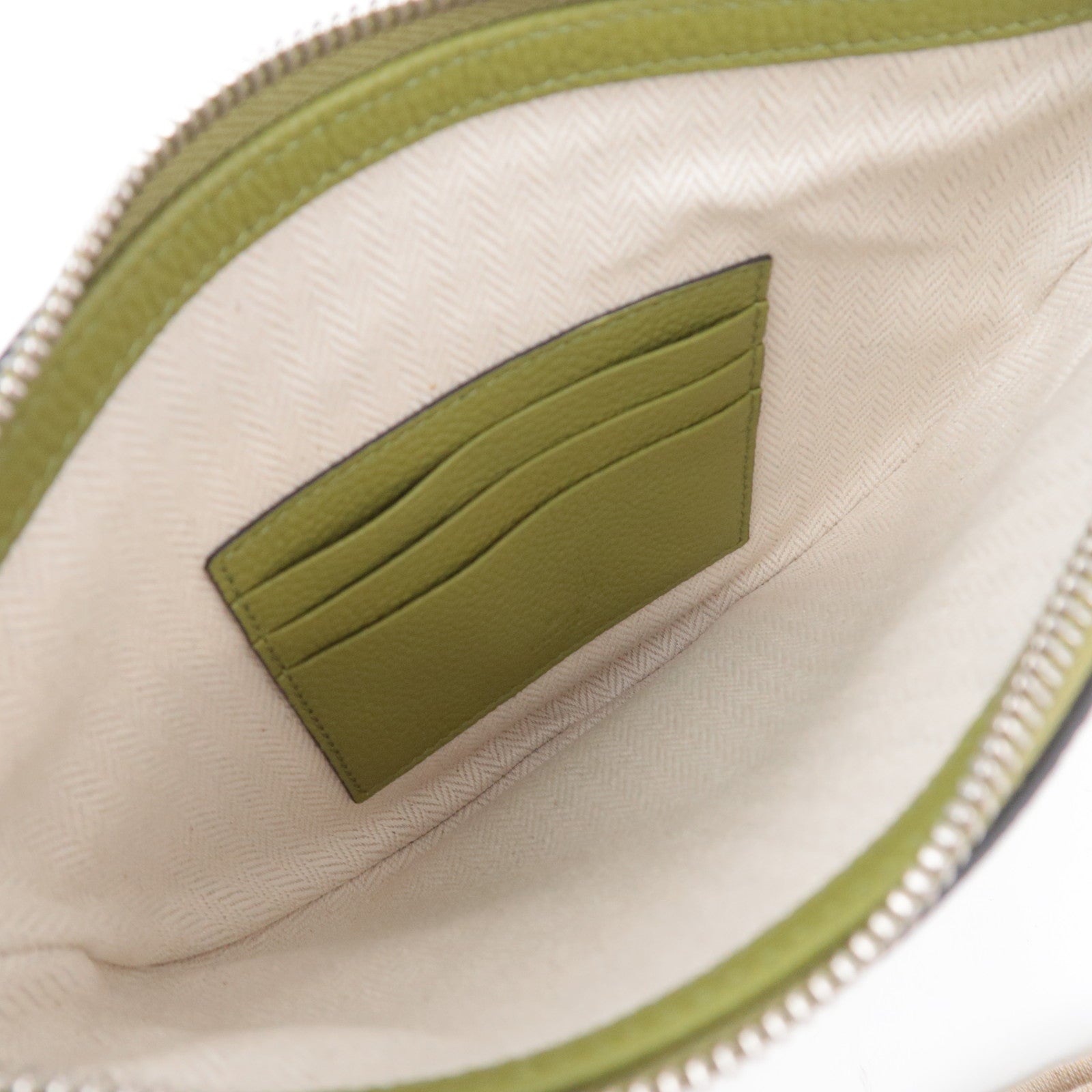 GUCCI Leather Halfmoon Shoulder Bag Green 824529