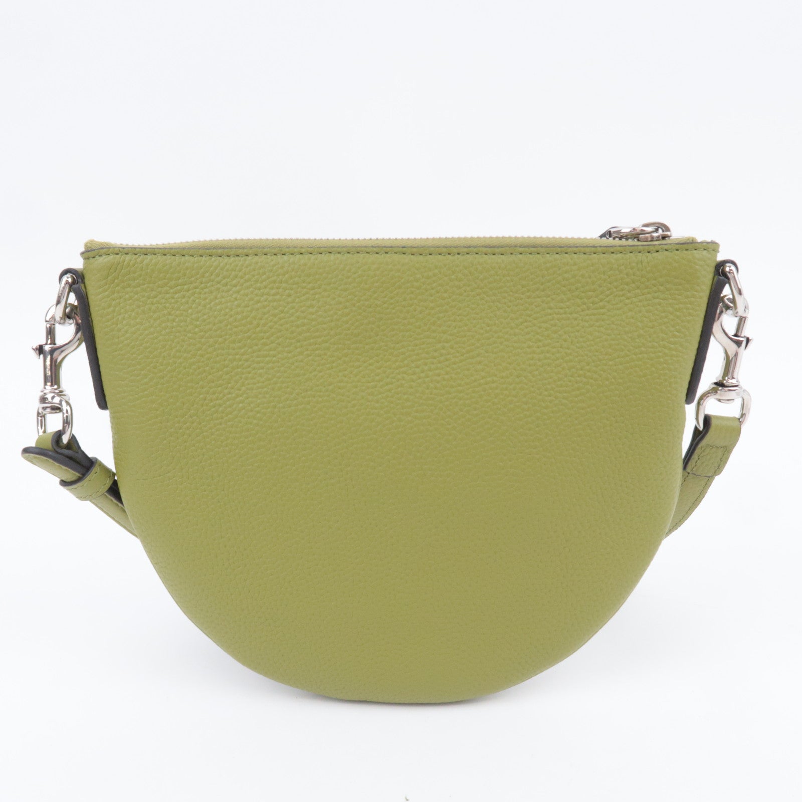 GUCCI Leather Halfmoon Shoulder Bag Green 824529