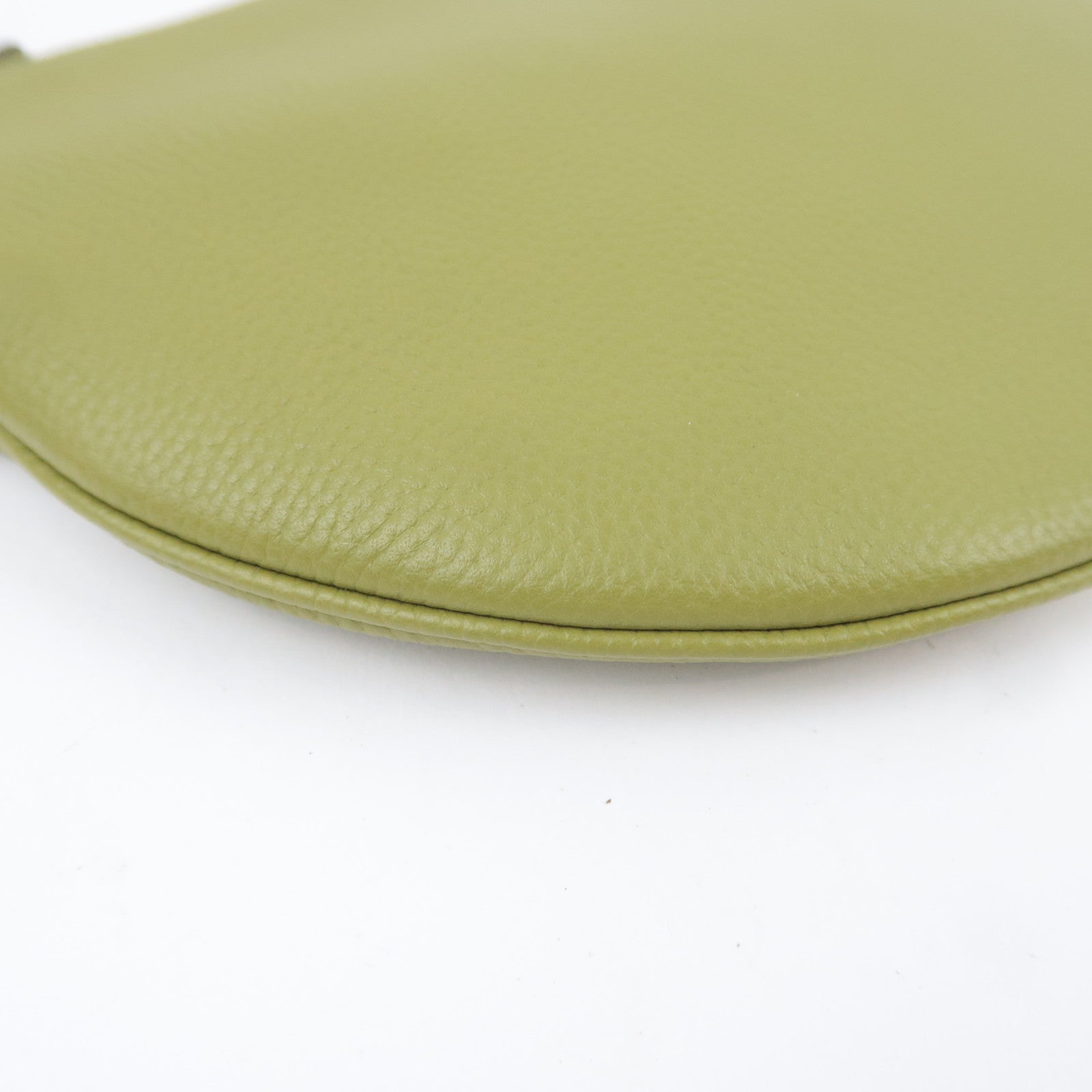 GUCCI Leather Halfmoon Shoulder Bag Green 824529