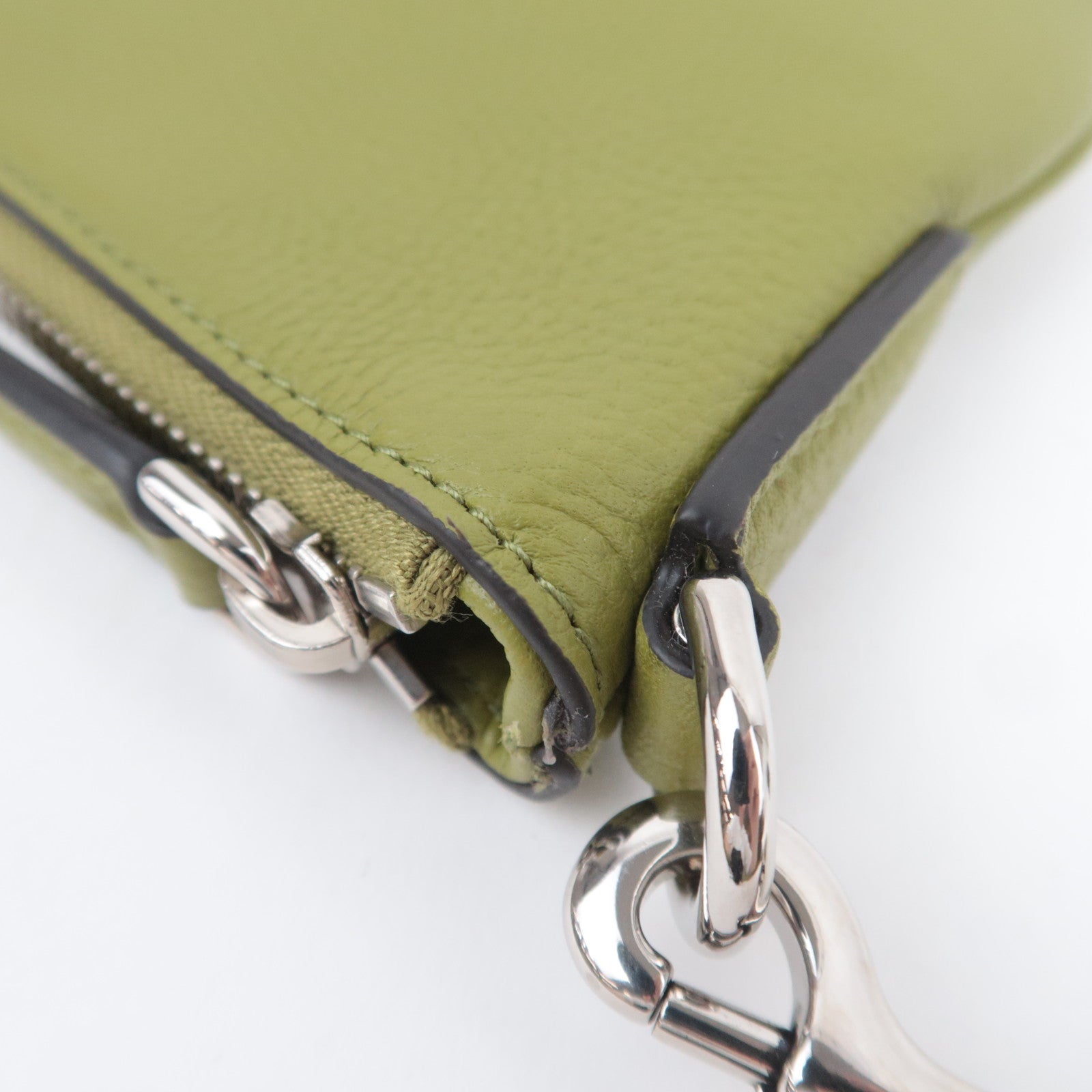 GUCCI Leather Halfmoon Shoulder Bag Green 824529