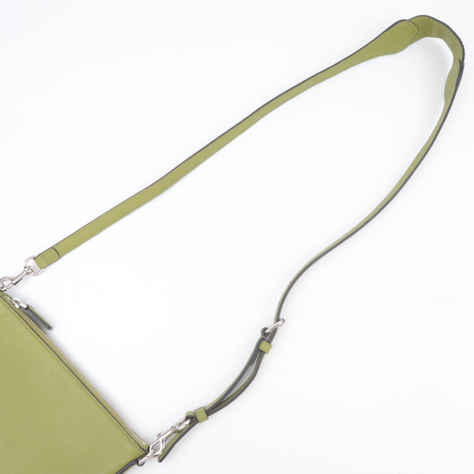 GUCCI Leather Halfmoon Shoulder Bag Green 824529