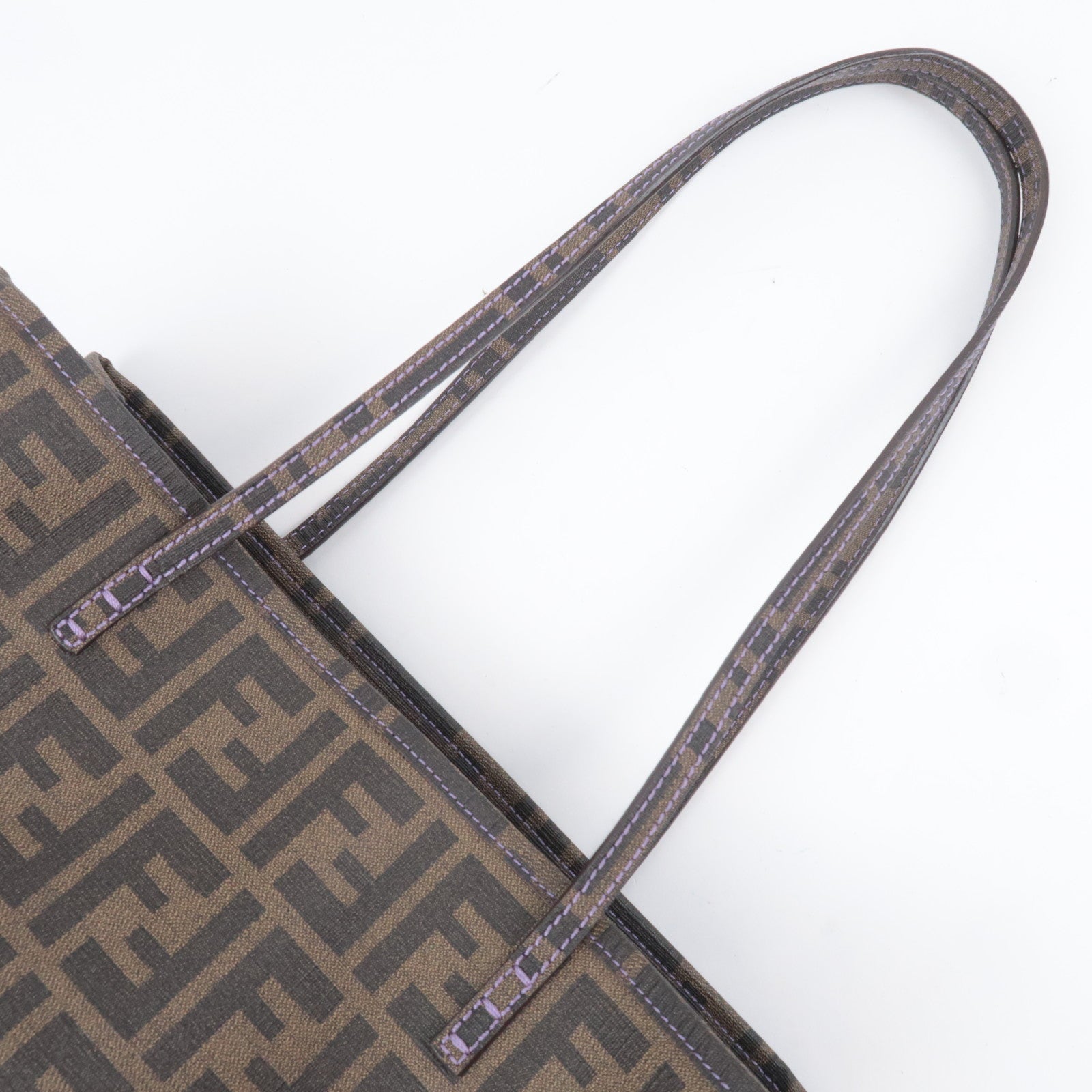 FENDI Zucca Tote Bag PVC Brown Purple 8BH211