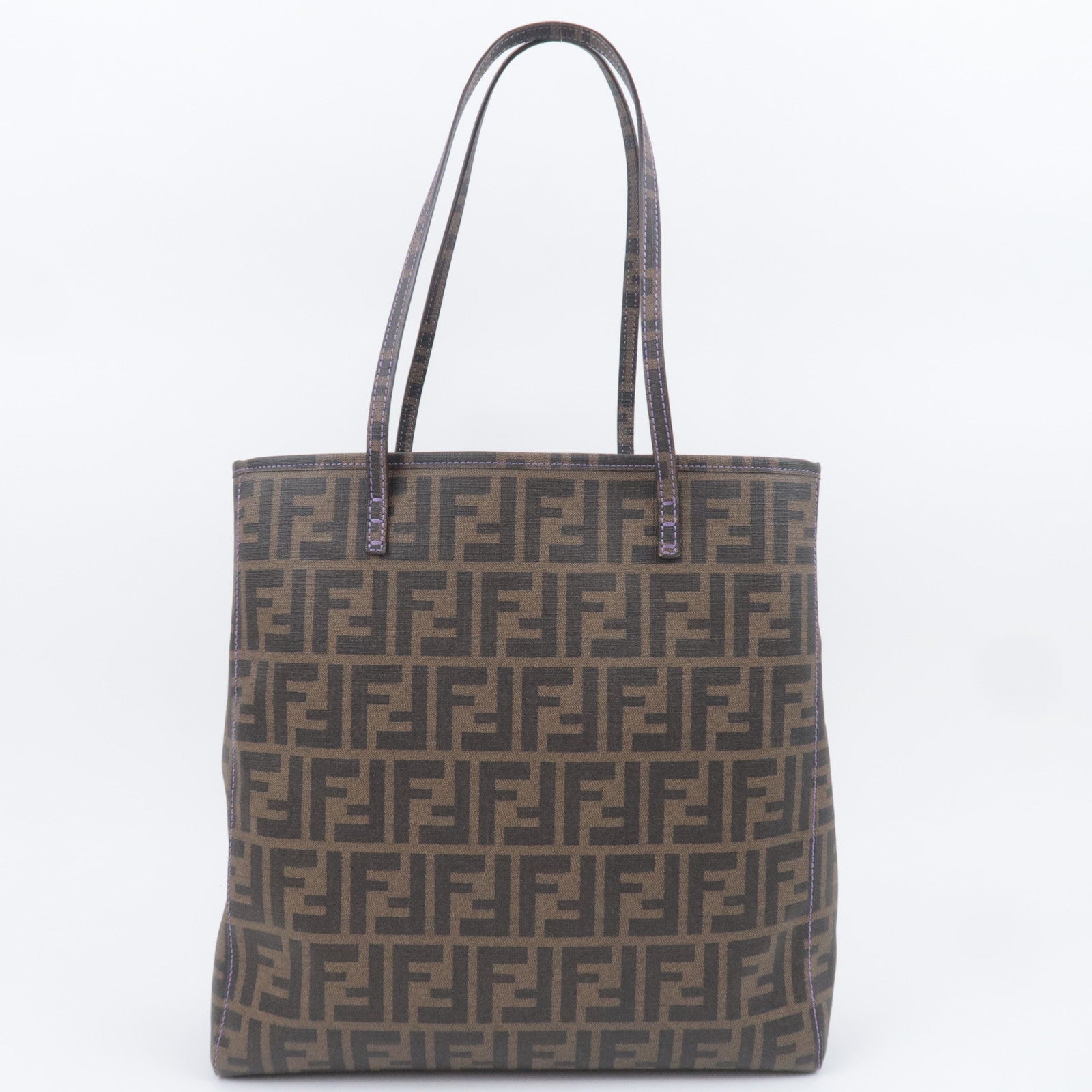 FENDI Zucca Tote Bag PVC Brown Purple 8BH211