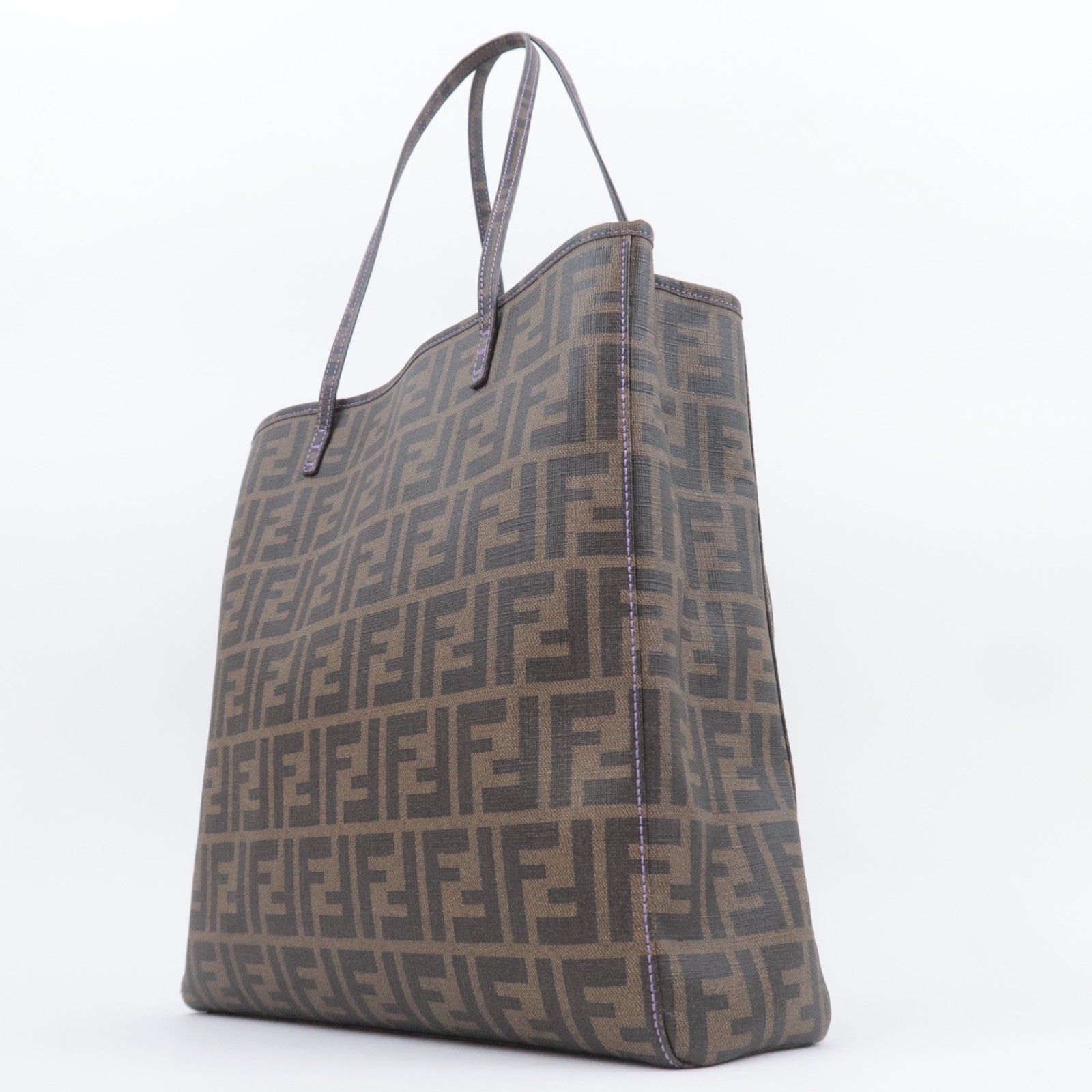 FENDI Zucca Tote Bag PVC Brown Purple 8BH211