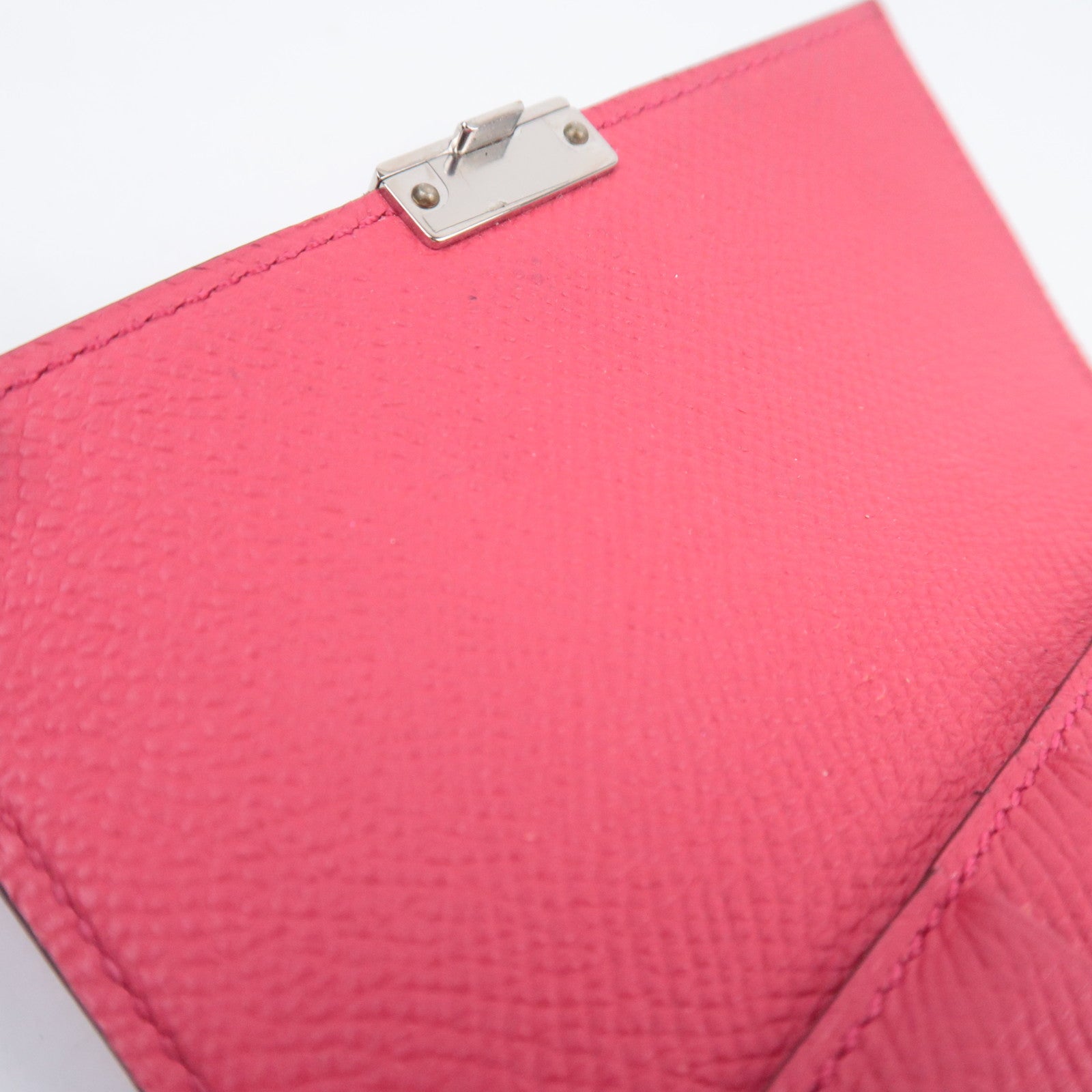 HERMES Click 12 Wallet A Stamp (2017) Epsom Rose Extreme