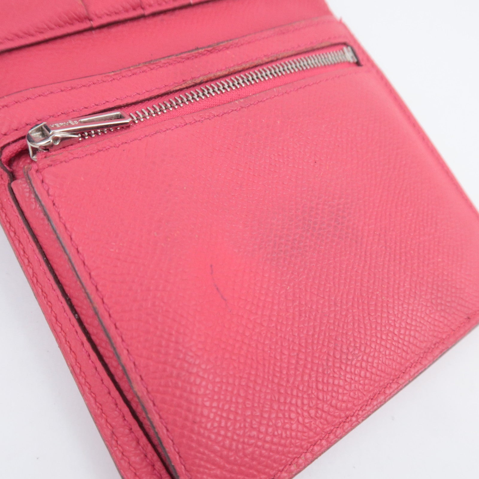 HERMES Click 12 Wallet A Stamp (2017) Epsom Rose Extreme