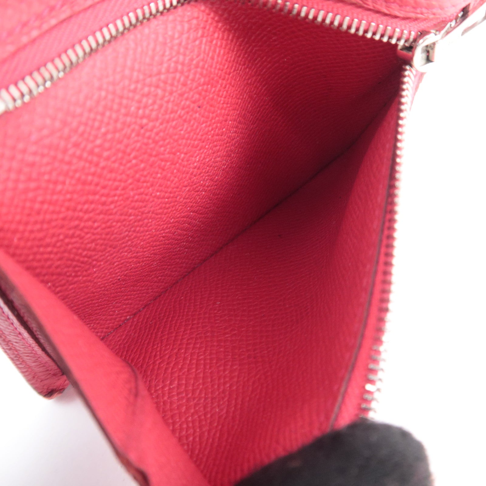 HERMES Click 12 Wallet A Stamp (2017) Epsom Rose Extreme