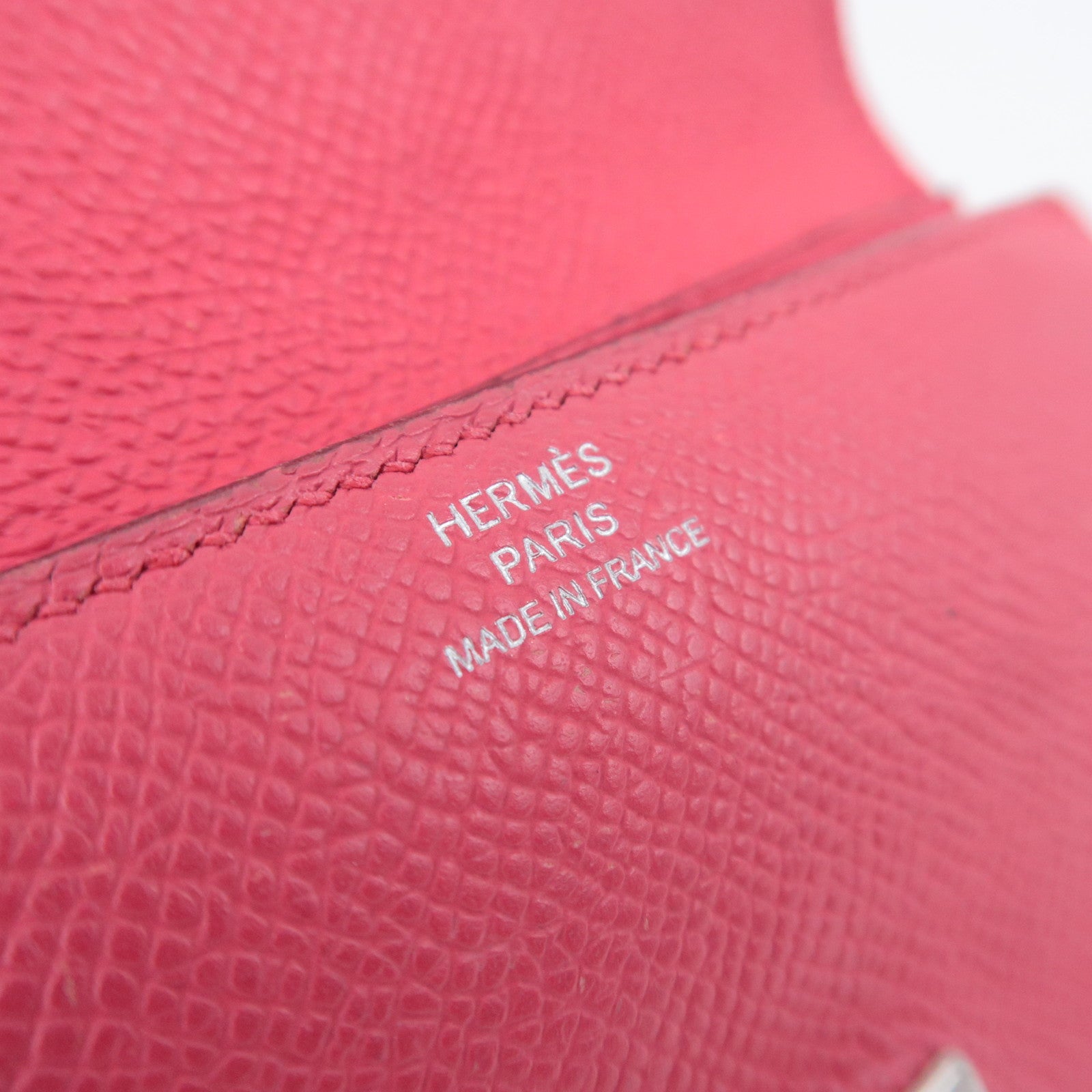HERMES Click 12 Wallet A Stamp (2017) Epsom Rose Extreme