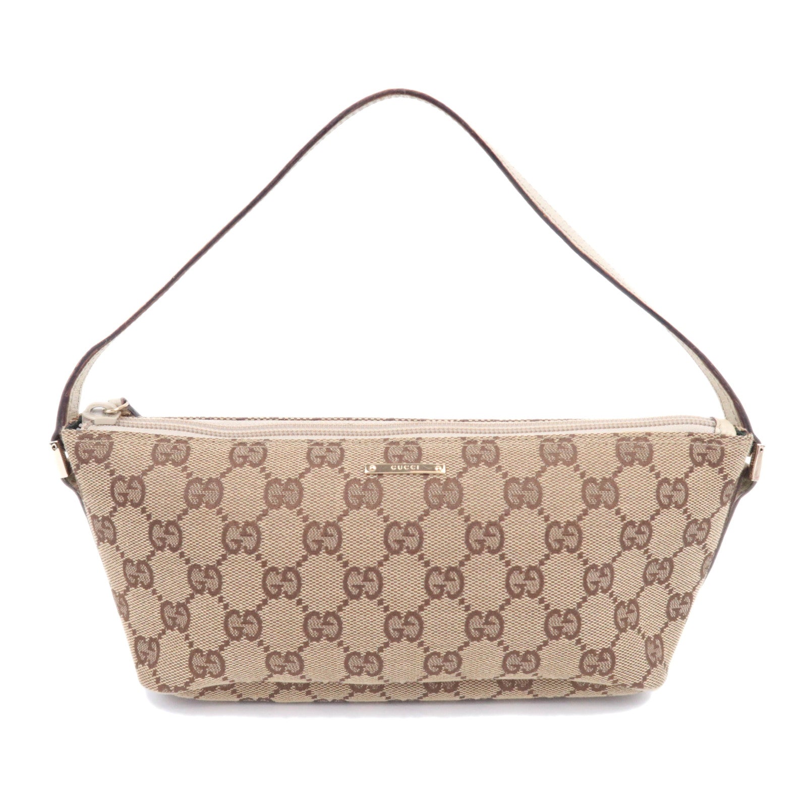 GUCCI Boat Bag GG Canvas Handbag Beige White 0719391542