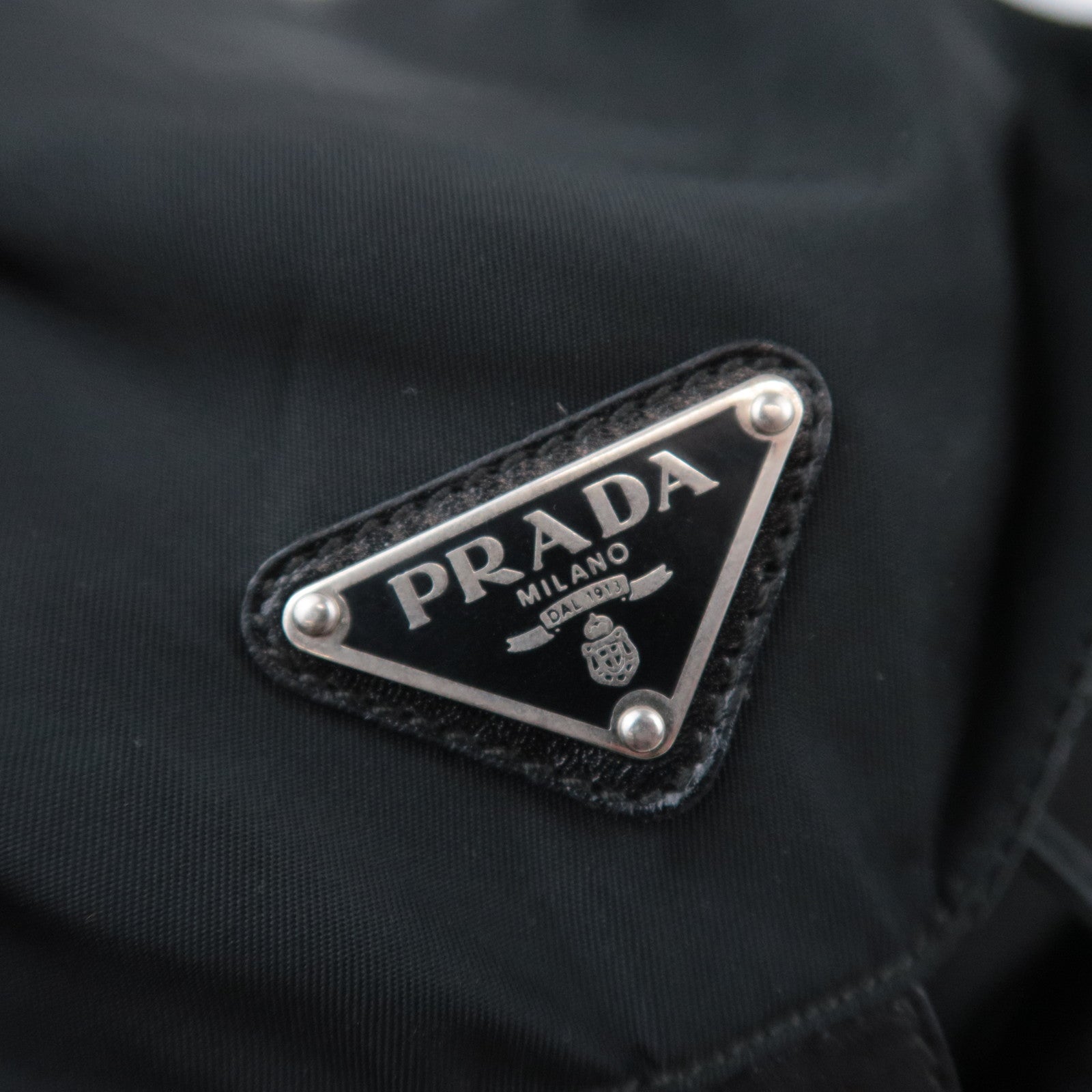 PRADA Backpack Nylon Leather Black