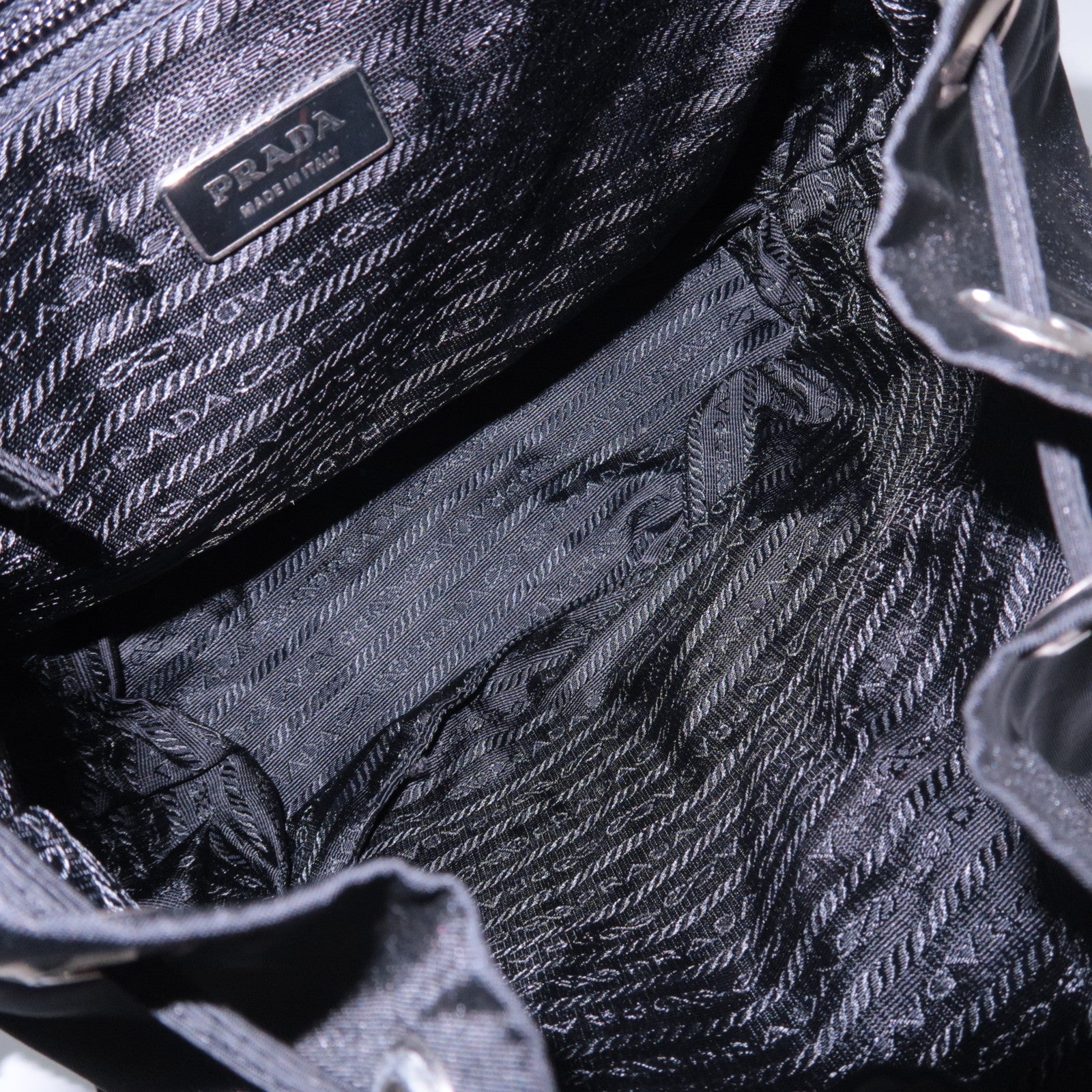 PRADA Backpack Nylon Leather Black
