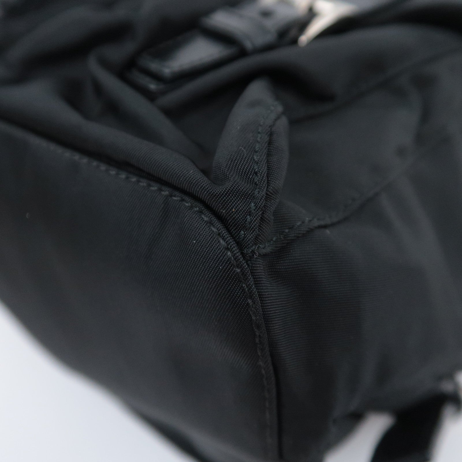PRADA Backpack Nylon Leather Black