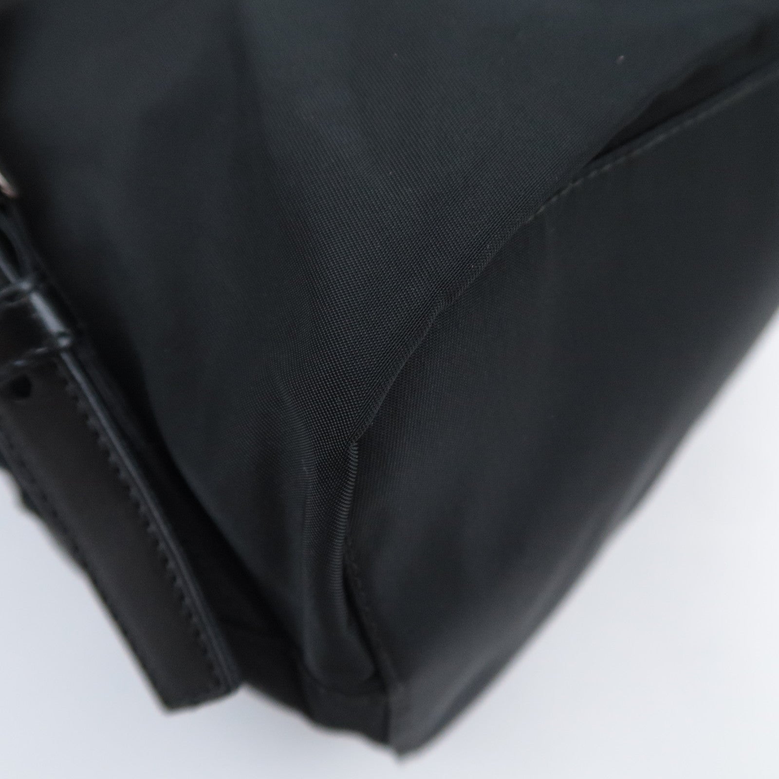 PRADA Backpack Nylon Leather Black