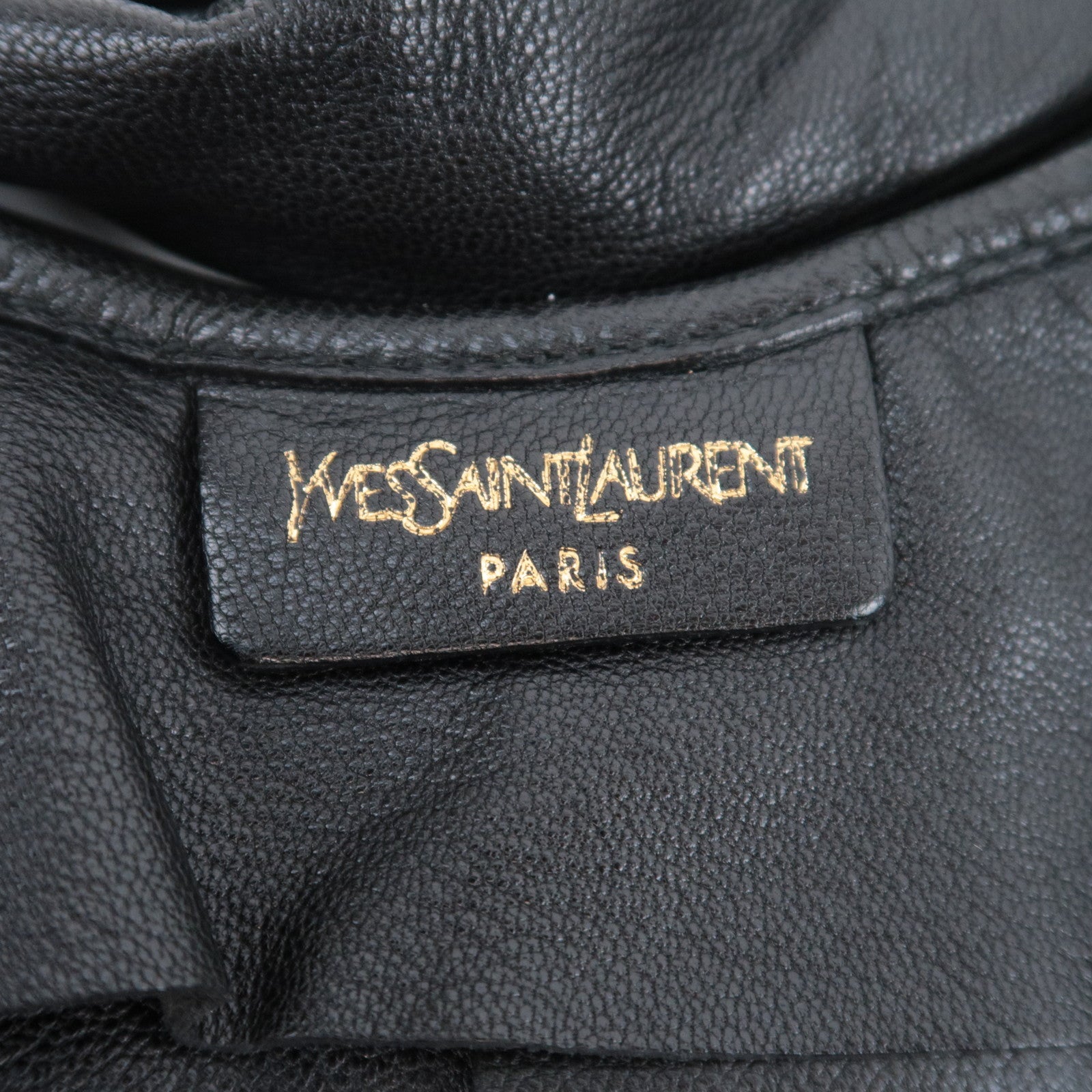 SAINT LAURENT YSL Saint-Tropez Leather Shoulder Bag Black