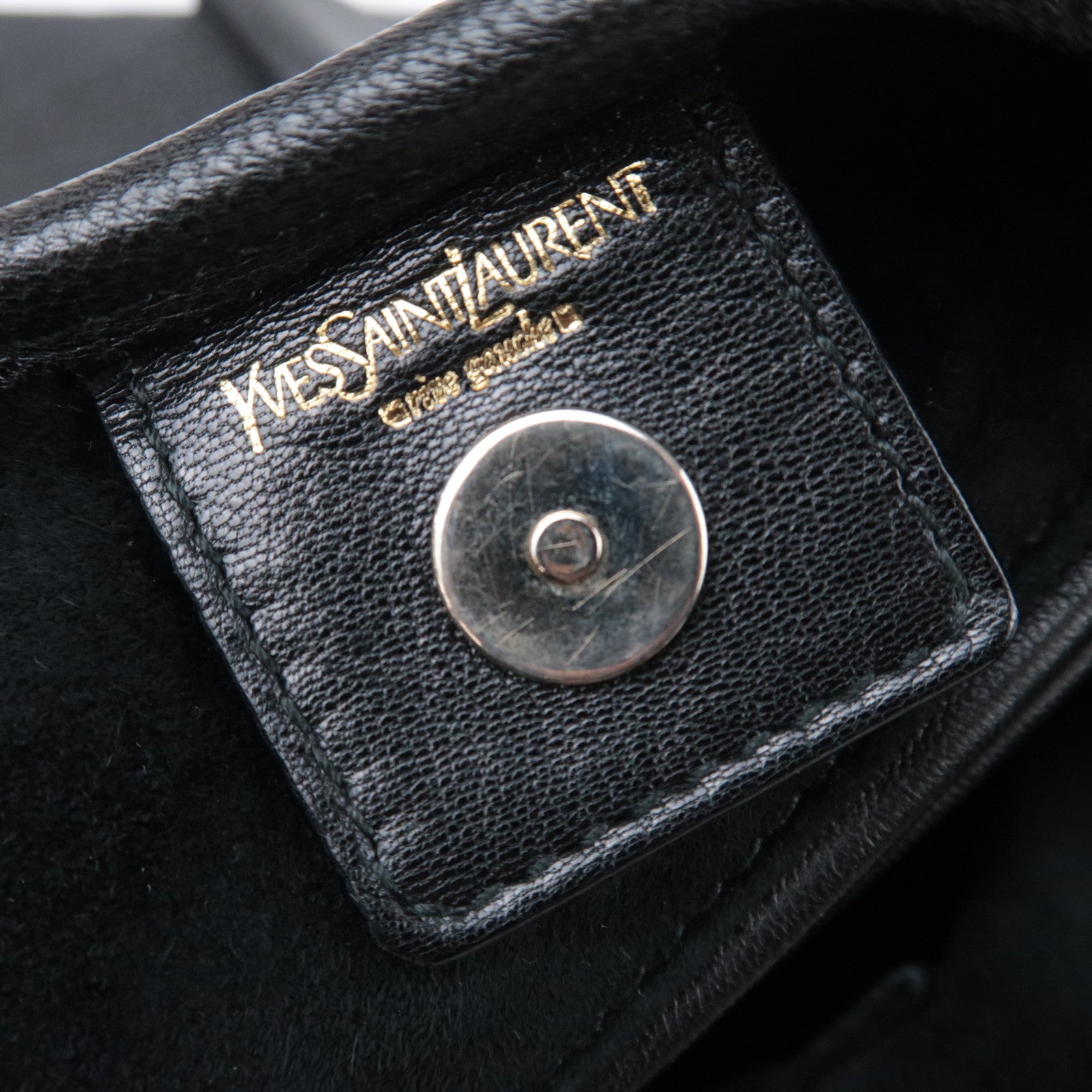 SAINT LAURENT YSL Saint-Tropez Leather Shoulder Bag Black