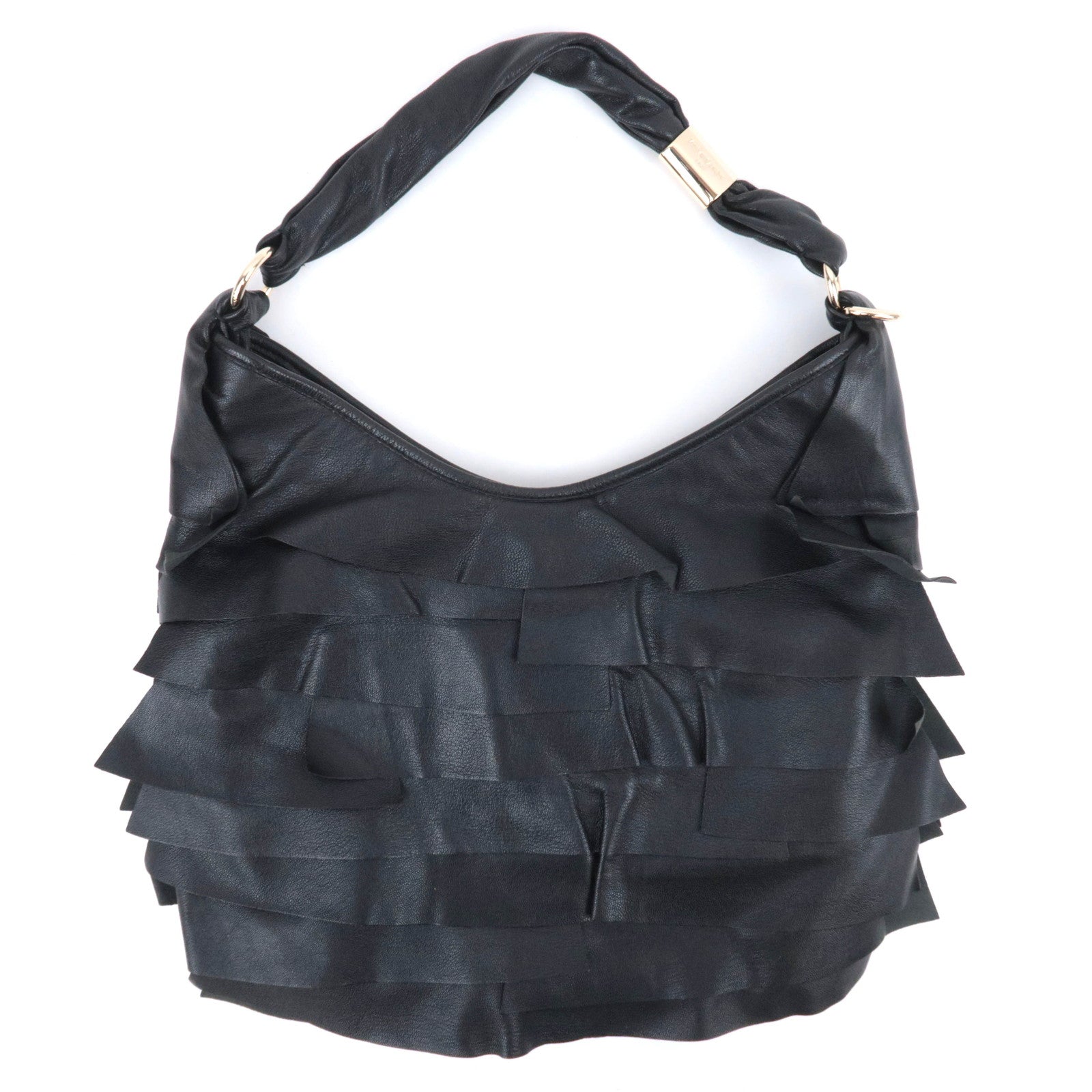 SAINT LAURENT YSL Saint-Tropez Leather Shoulder Bag Black