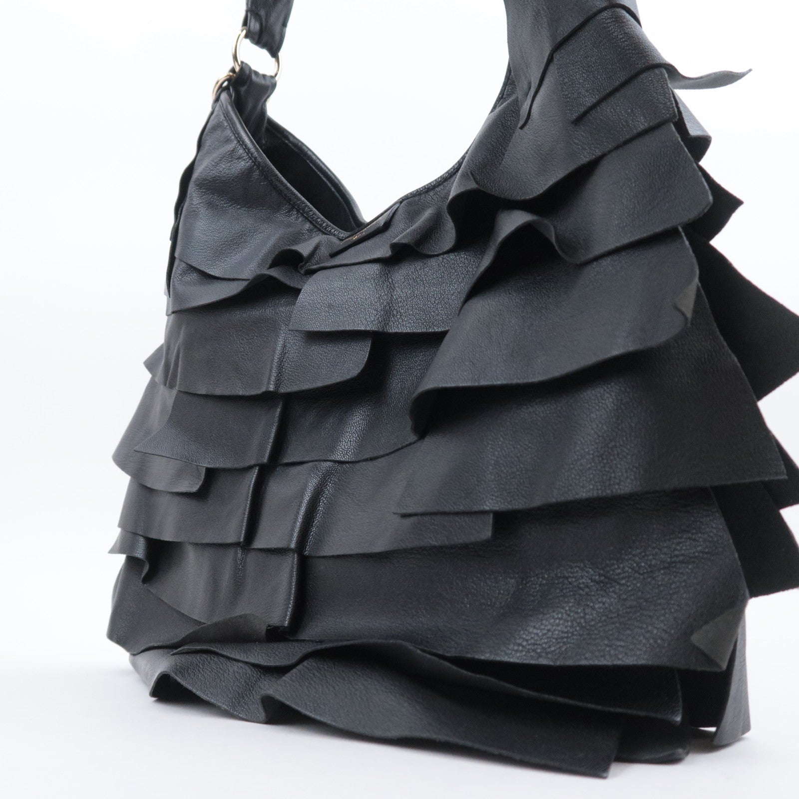 SAINT LAURENT YSL Saint-Tropez Leather Shoulder Bag Black