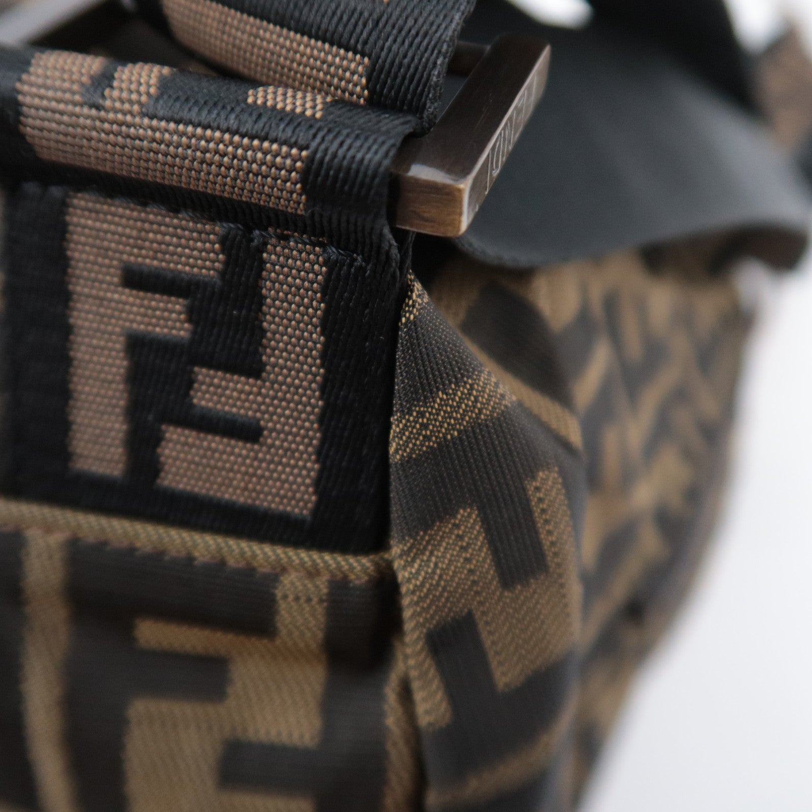 FENDI Zucca Backpack Canvas Leather Khaki 7VZ001