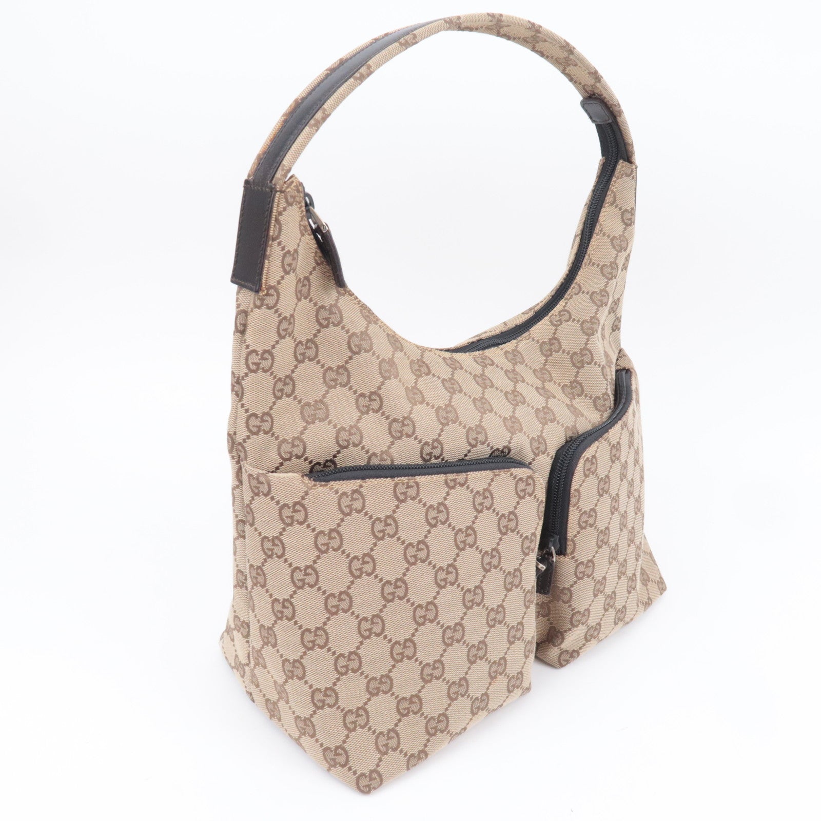 GUCCI GG Canvas Shoulder Bag Beige 001.3380