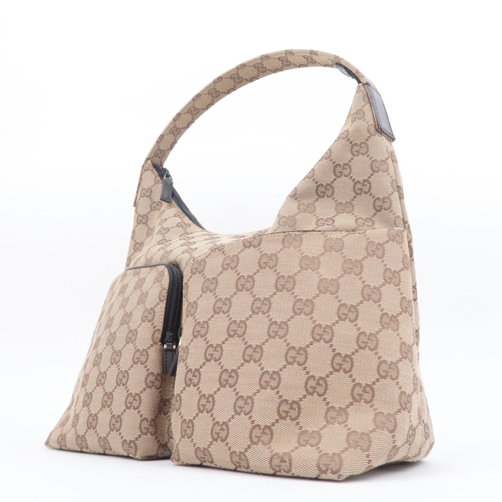 GUCCI GG Canvas Shoulder Bag Beige 001.3380