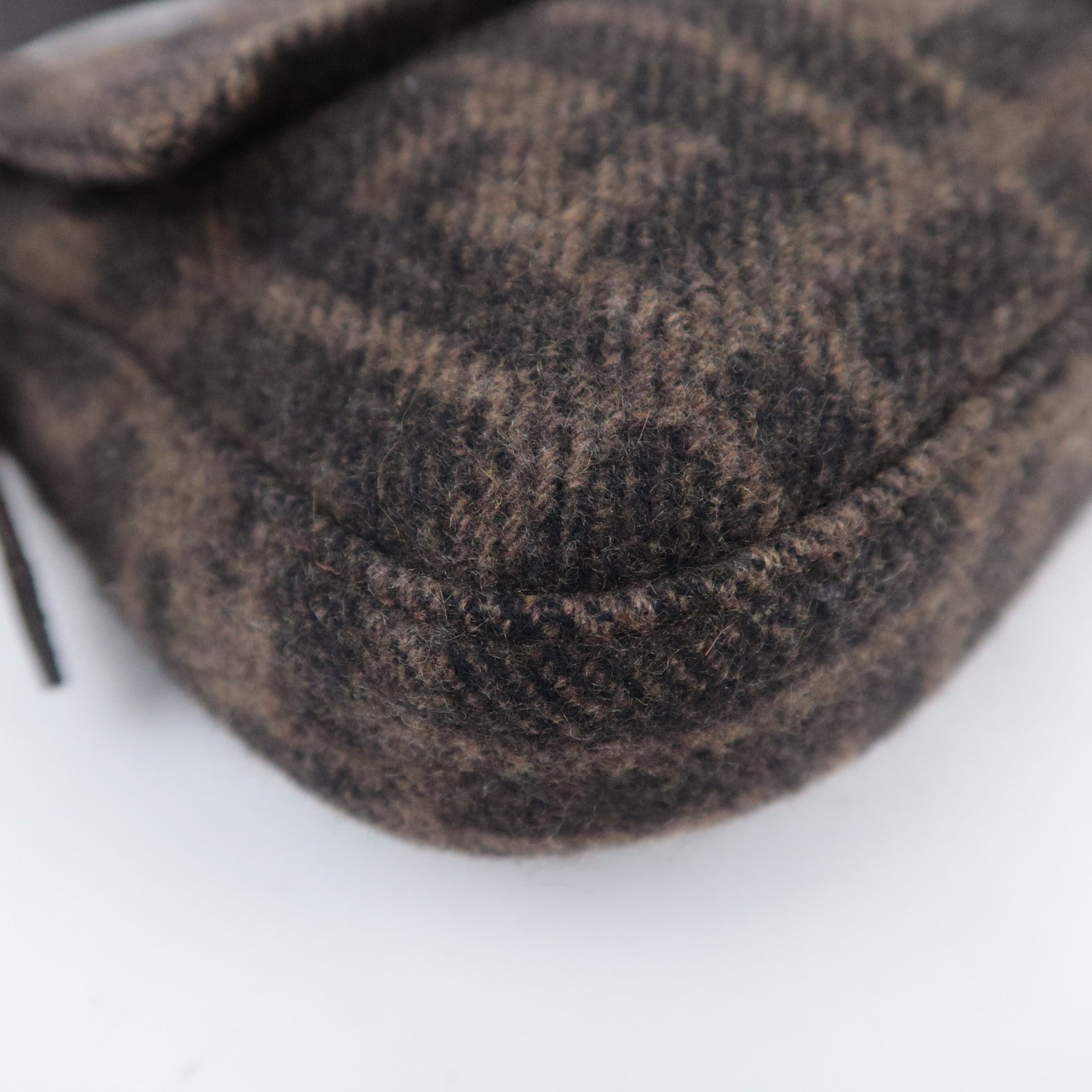 FENDI Zucca Mamma Baguette Cashmere Shoulder Bag Brown 26424
