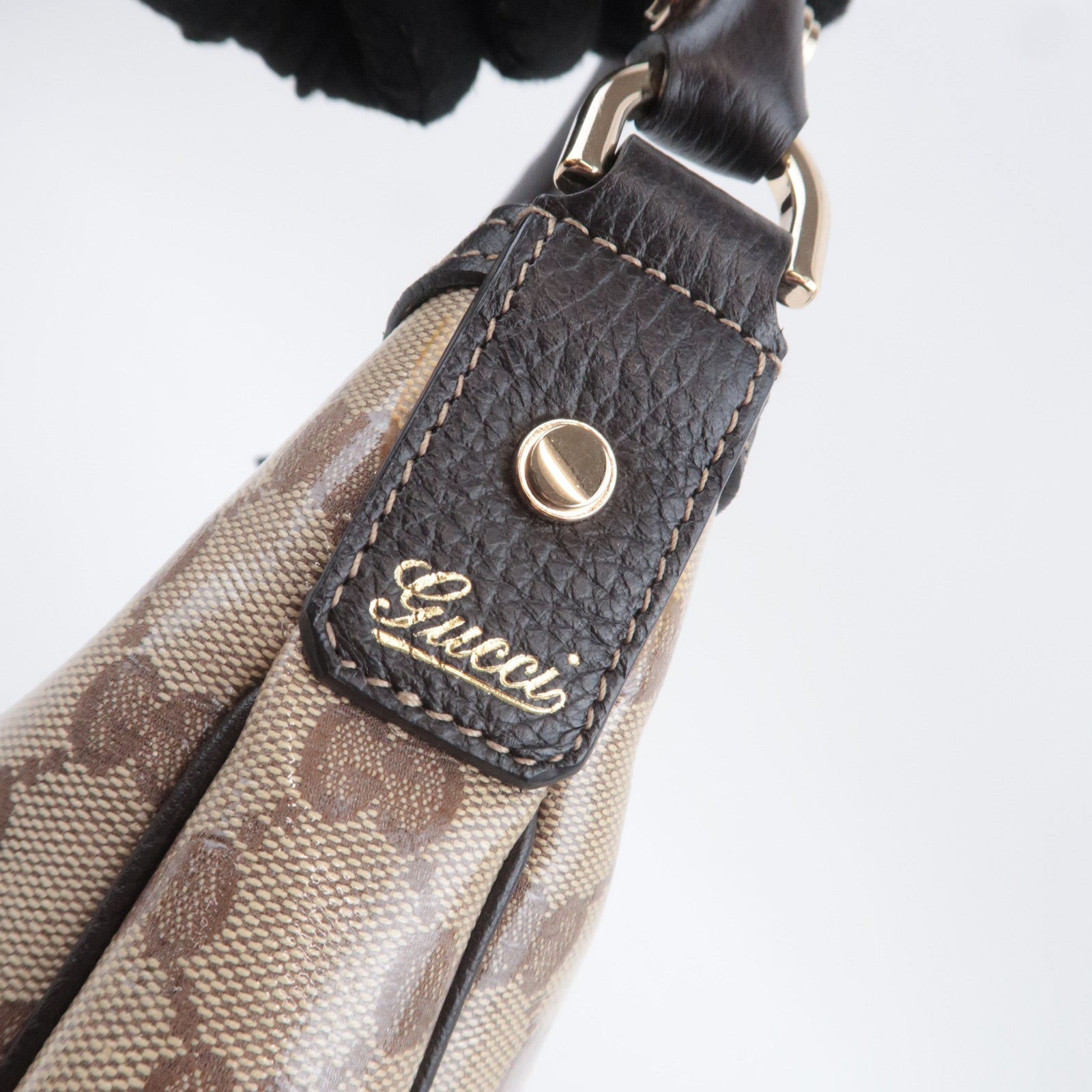 GUCCI Abby GG Crystal Shoulder Bag Beige 293581