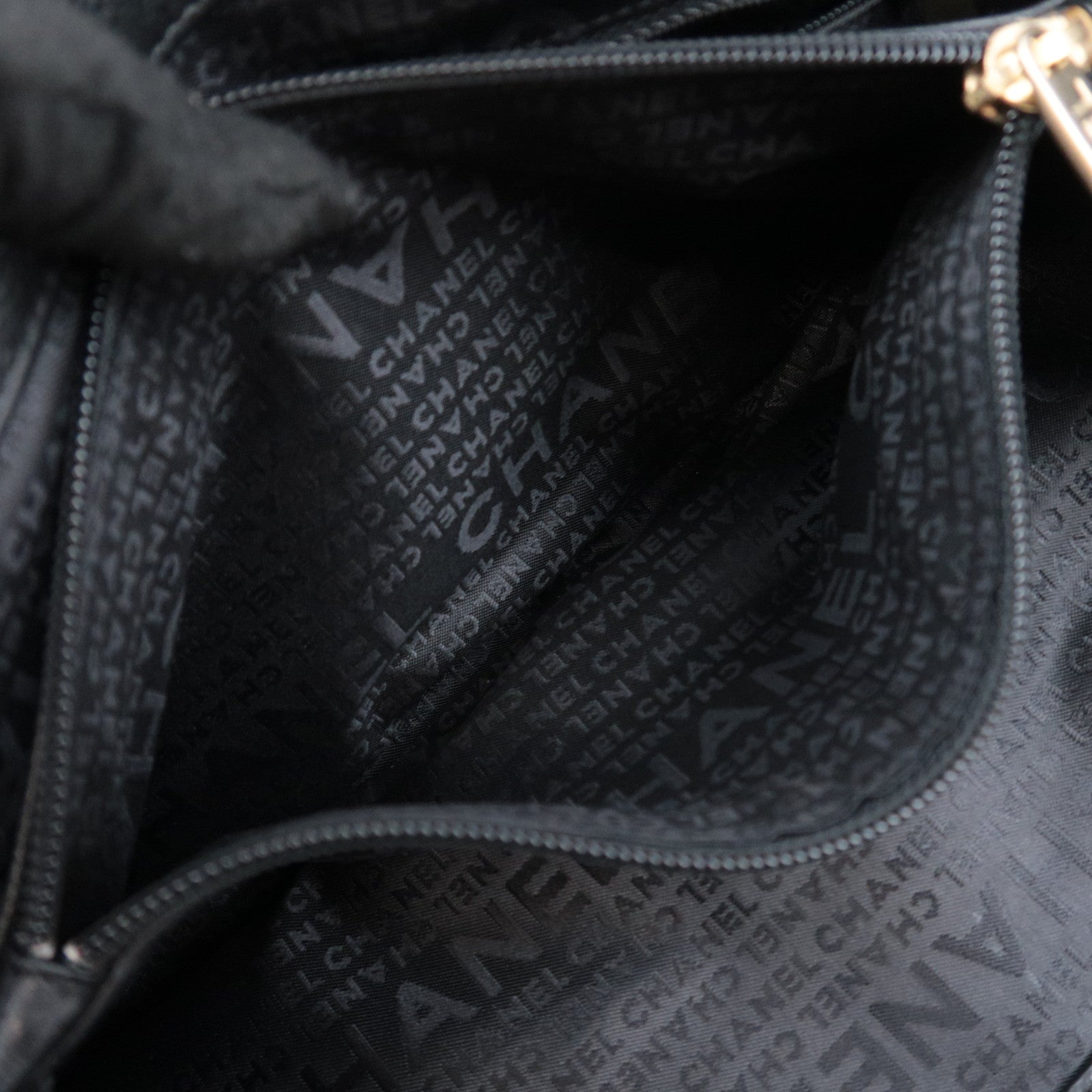 CHANEL Coco Mark Handbag Caviarskin Black