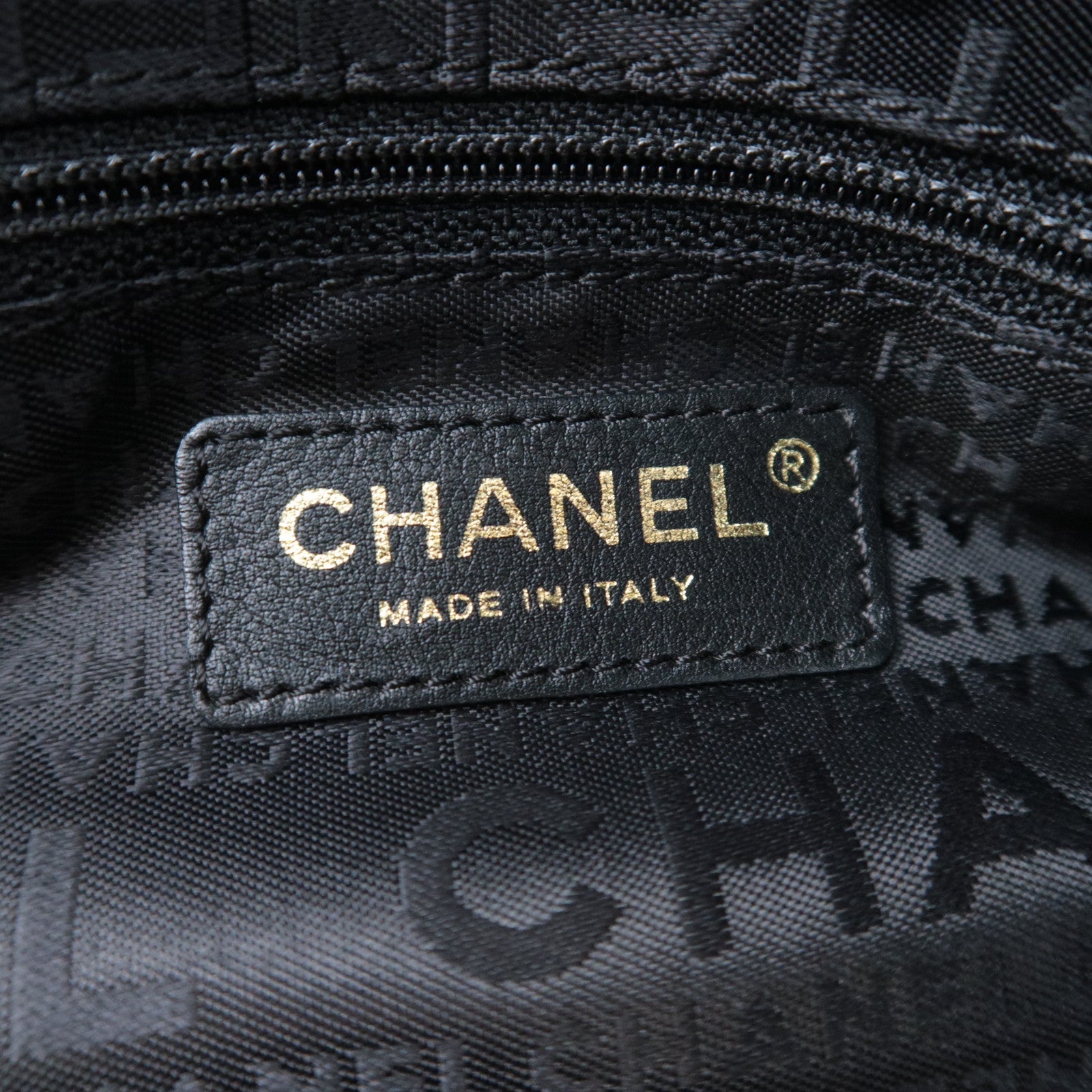CHANEL Coco Mark Handbag Caviarskin Black