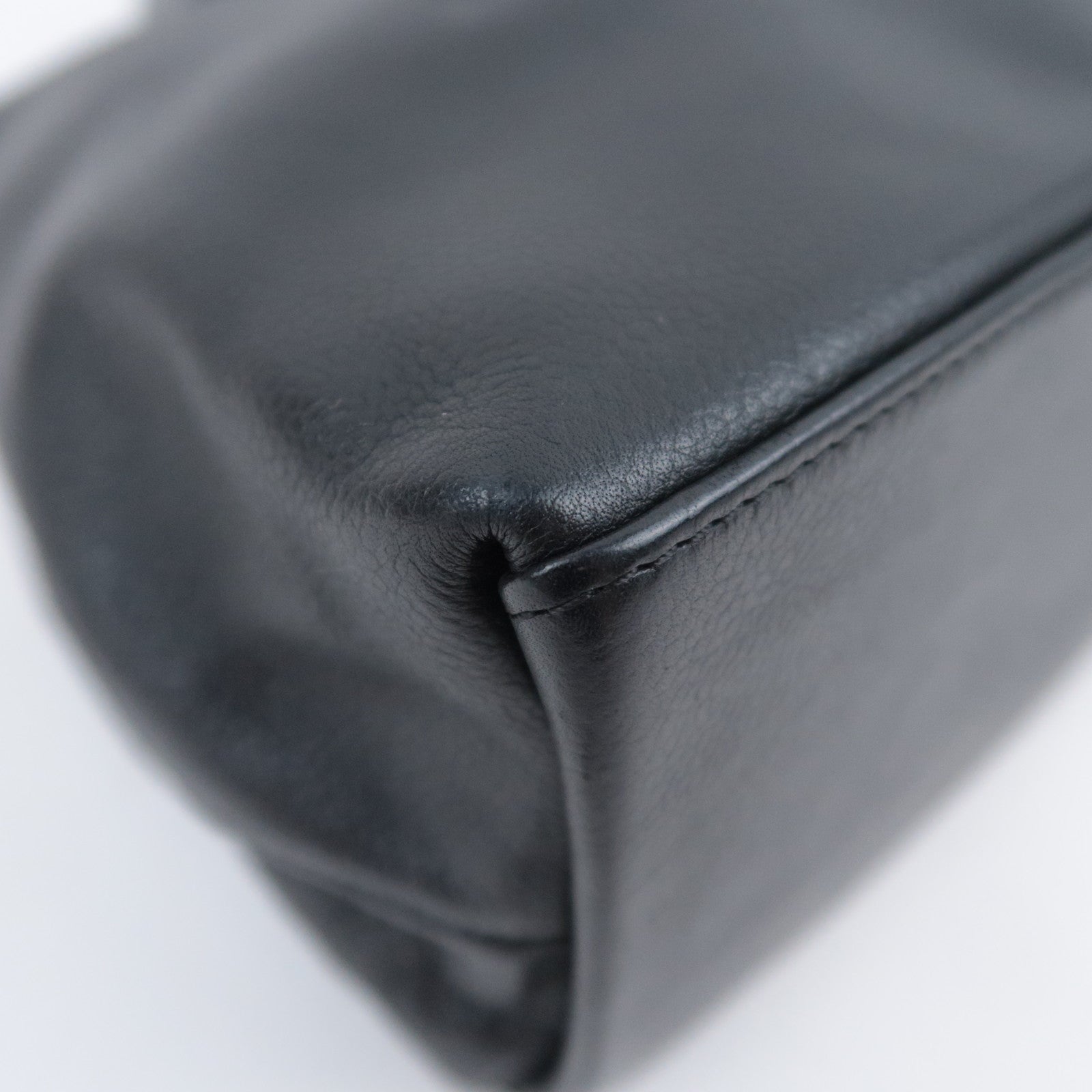 CHANEL Coco Mark Handbag Caviarskin Black