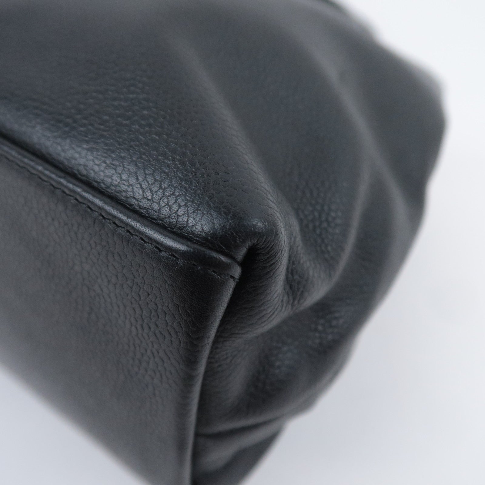 CHANEL Coco Mark Handbag Caviarskin Black