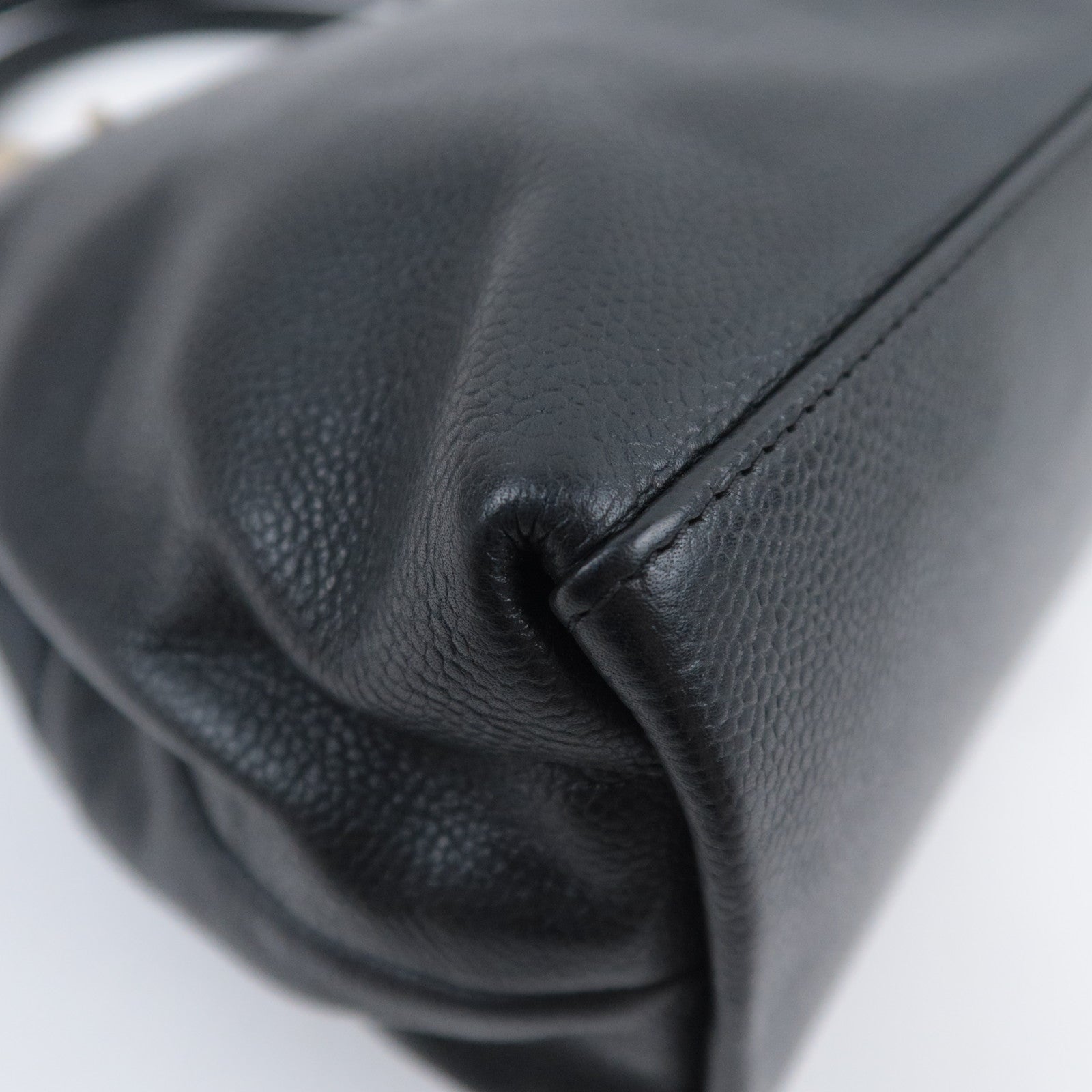 CHANEL Coco Mark Handbag Caviarskin Black