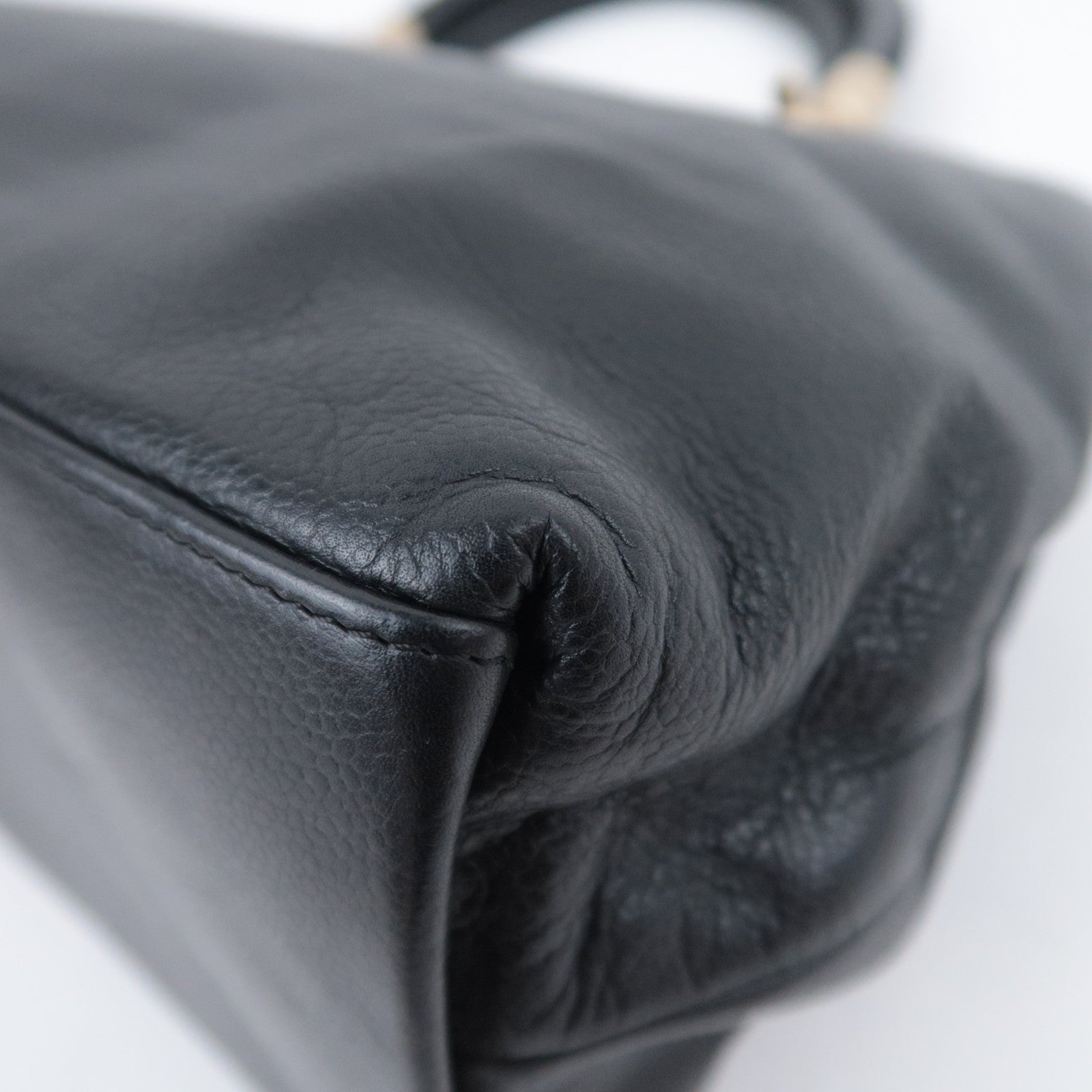 CHANEL Coco Mark Handbag Caviarskin Black
