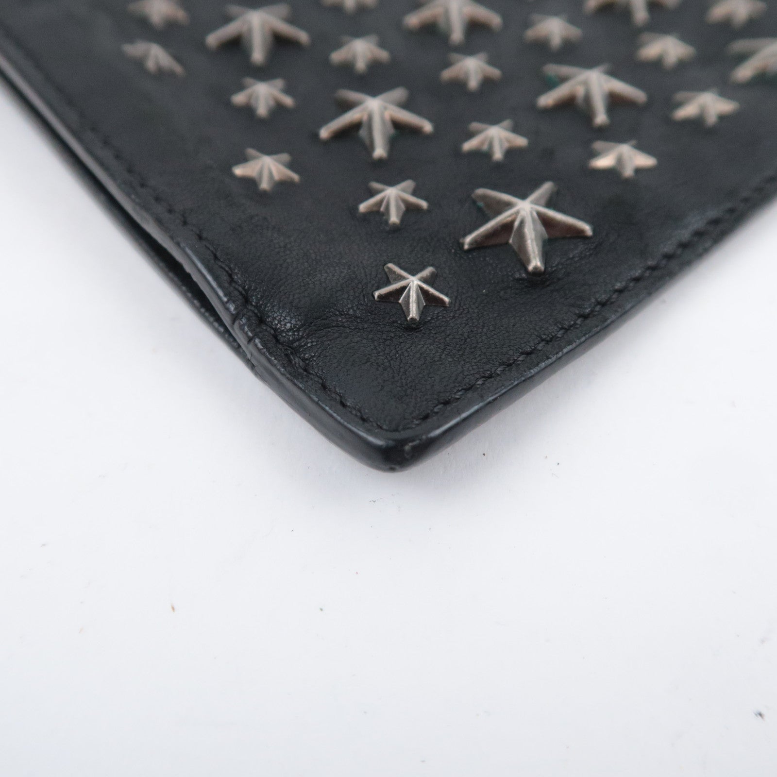 JIMMY CHOO Star Studs Derek Mini Leather Clutch Bag Black