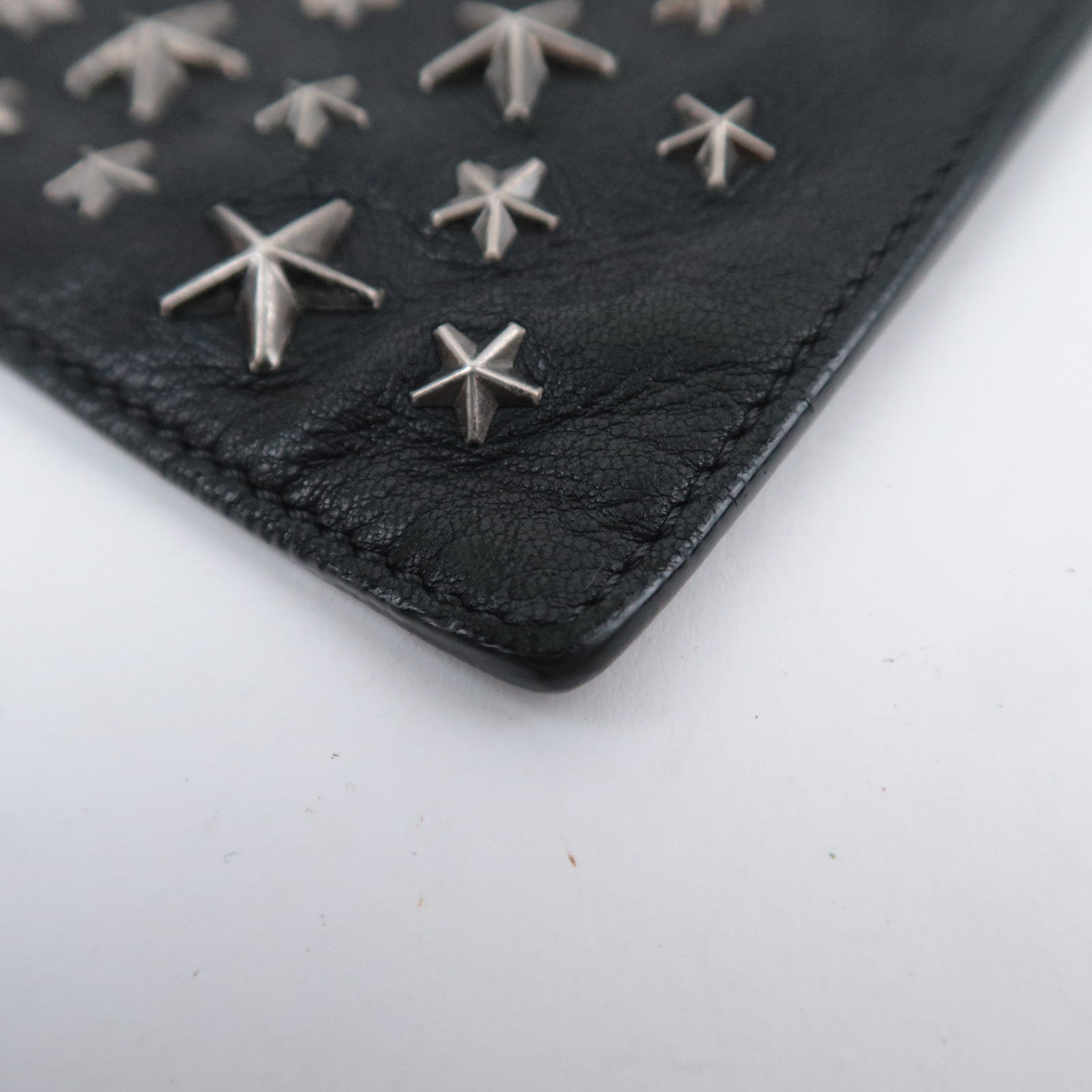 JIMMY CHOO Star Studs Derek Mini Leather Clutch Bag Black