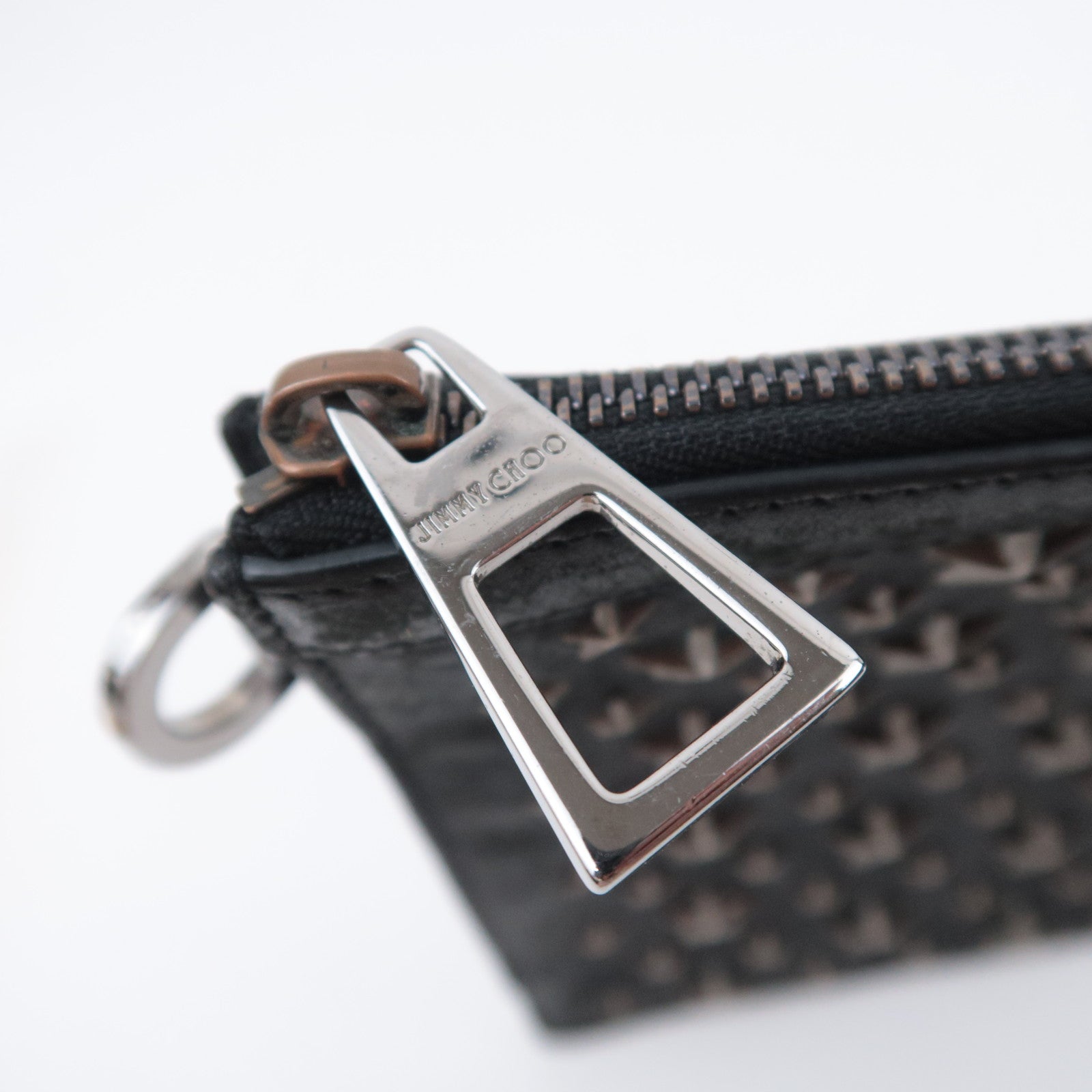 JIMMY CHOO Star Studs Derek Mini Leather Clutch Bag Black