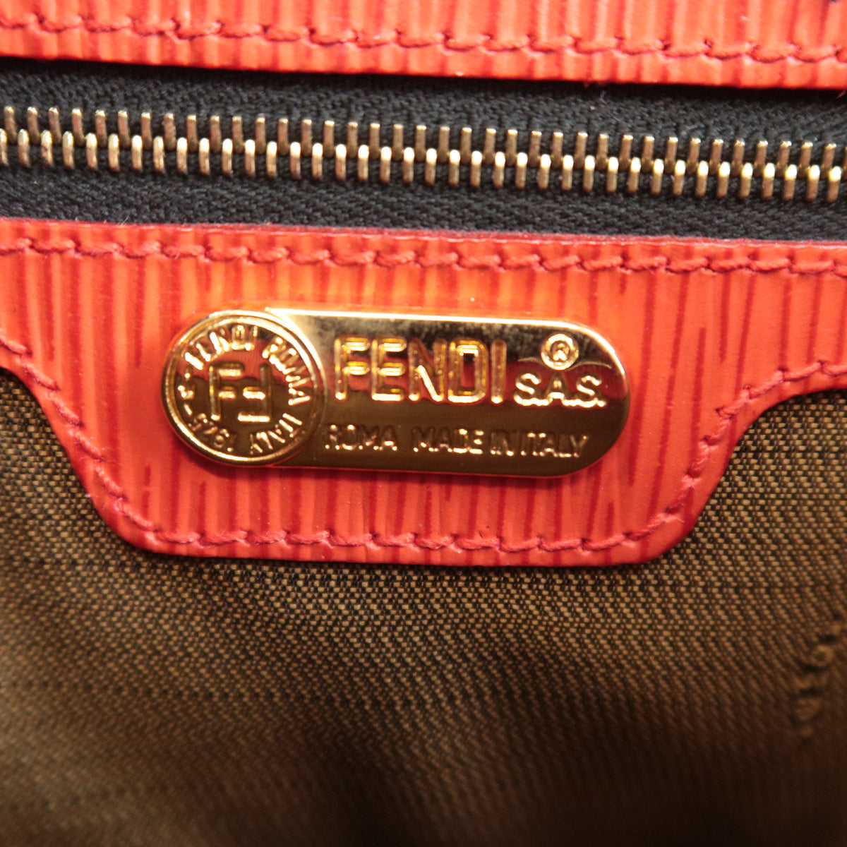 FENDI Leopard Print Canvas Leather Backpack