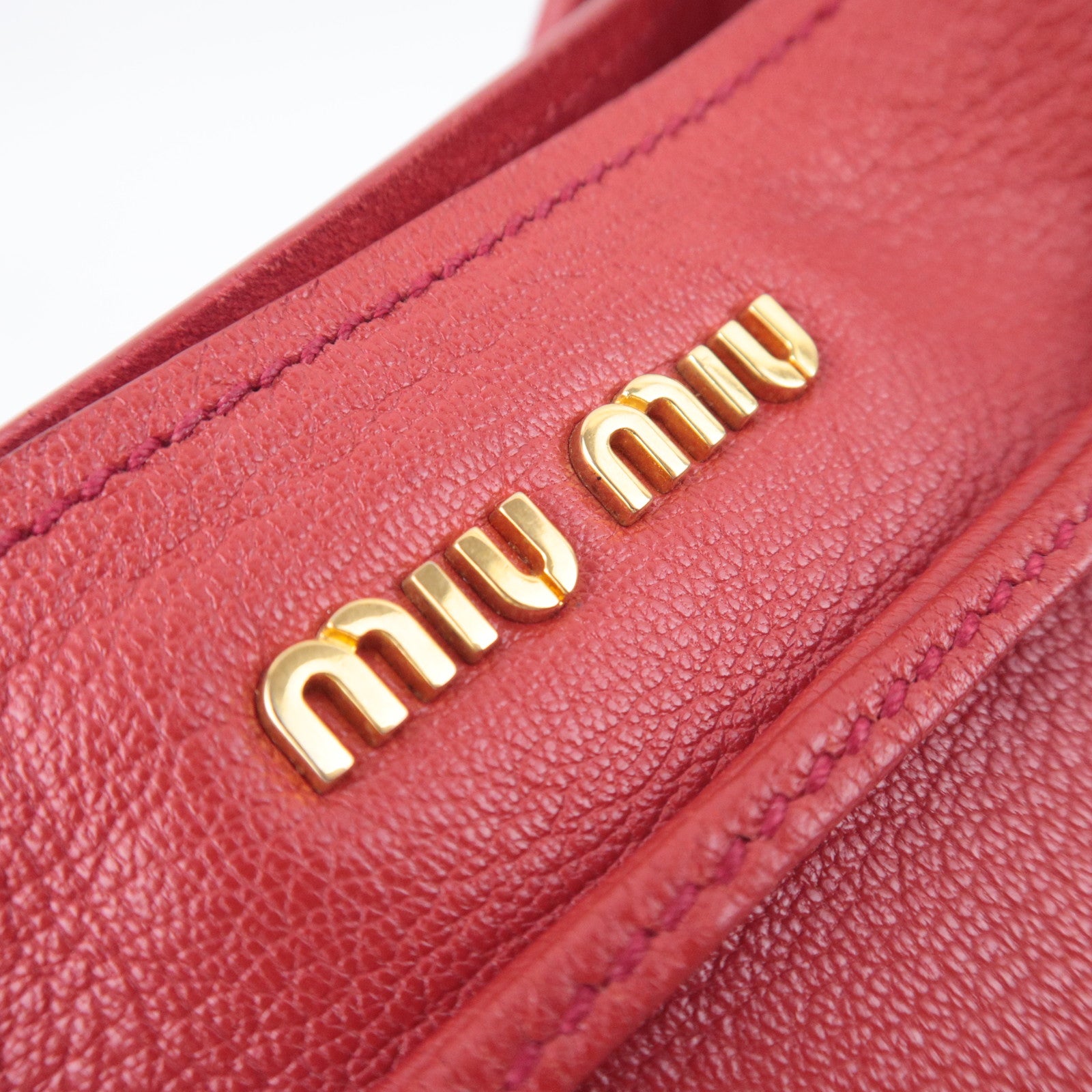 MIU MIU 2Way Denim Shoulder Bag Blue Red RN1129