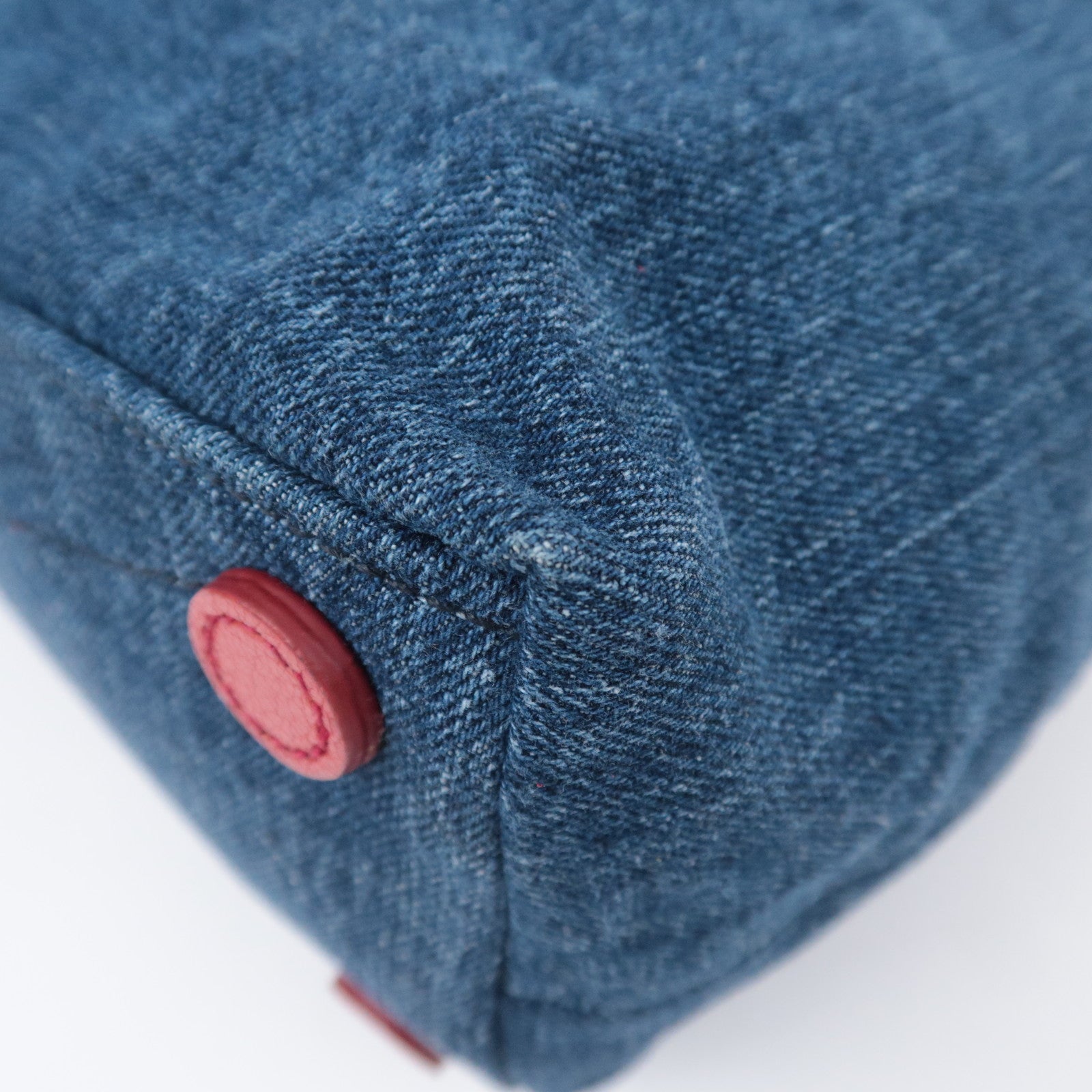 MIU MIU 2Way Denim Shoulder Bag Blue Red RN1129