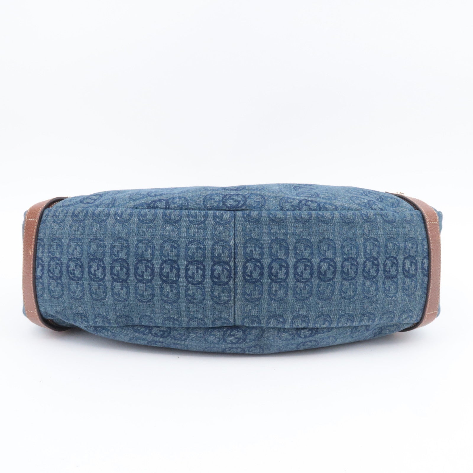 GUCCI Abby Interlocking G Denim Shoulder Bag Blue 130736