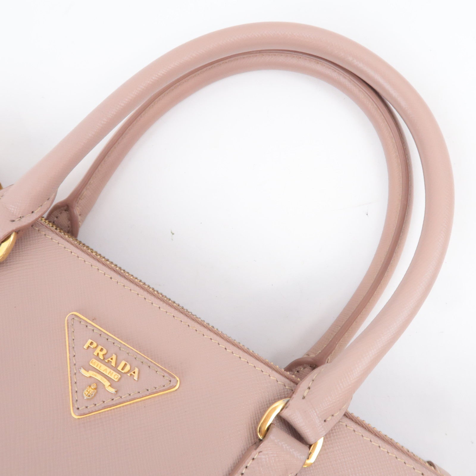 PRADA Galleria Saffiano Leather 2Way Handbag Pink Beige