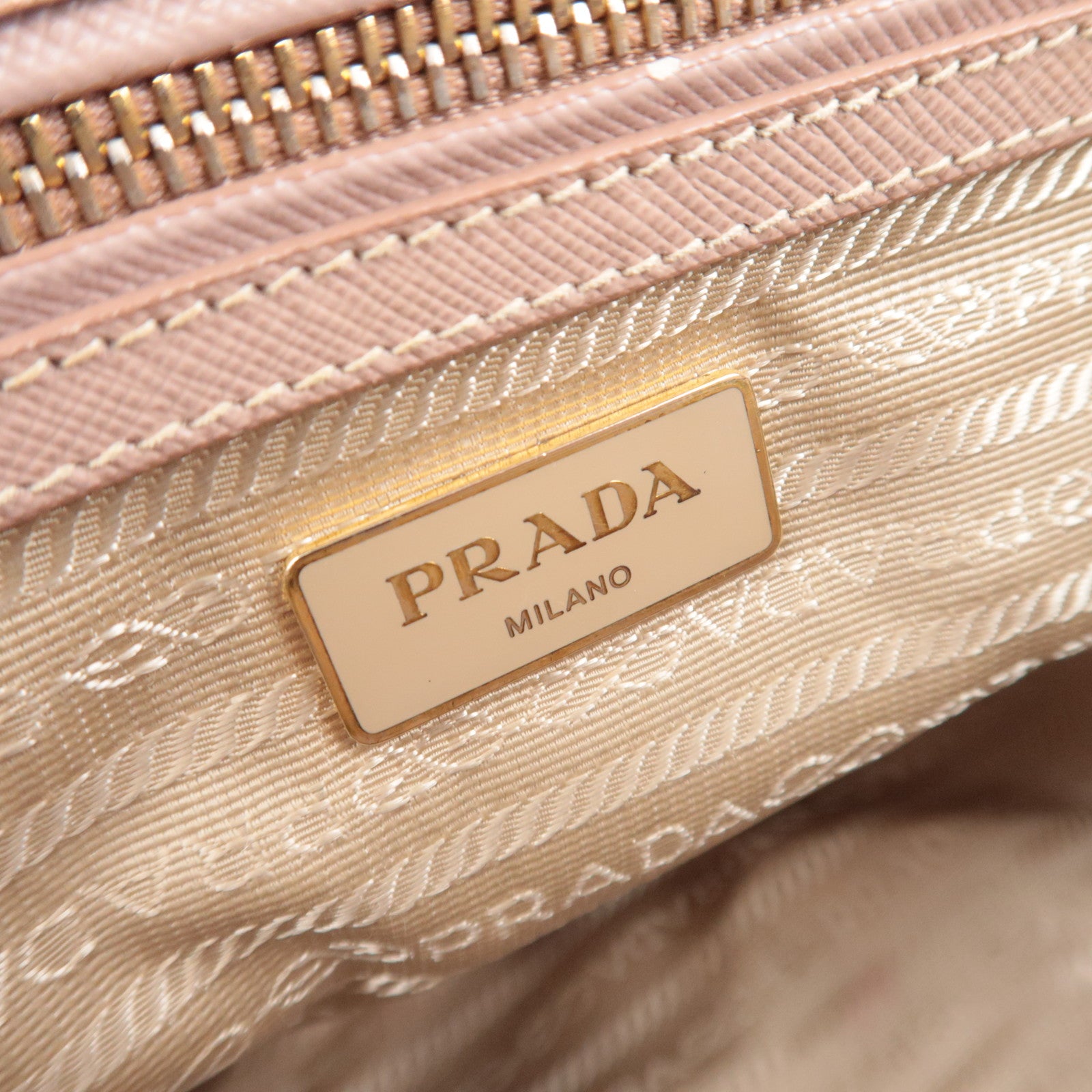 PRADA Galleria Saffiano Leather 2Way Handbag Pink Beige