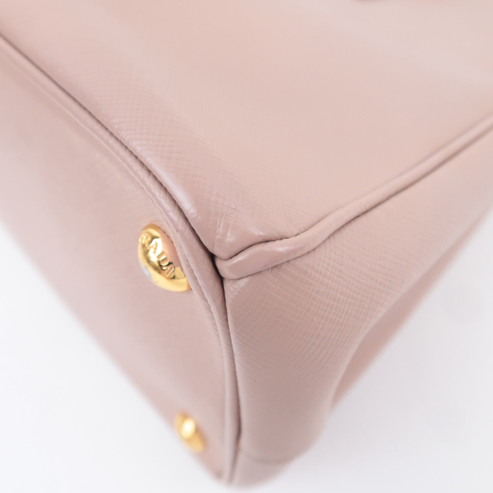 PRADA Galleria Saffiano Leather 2Way Handbag Pink Beige