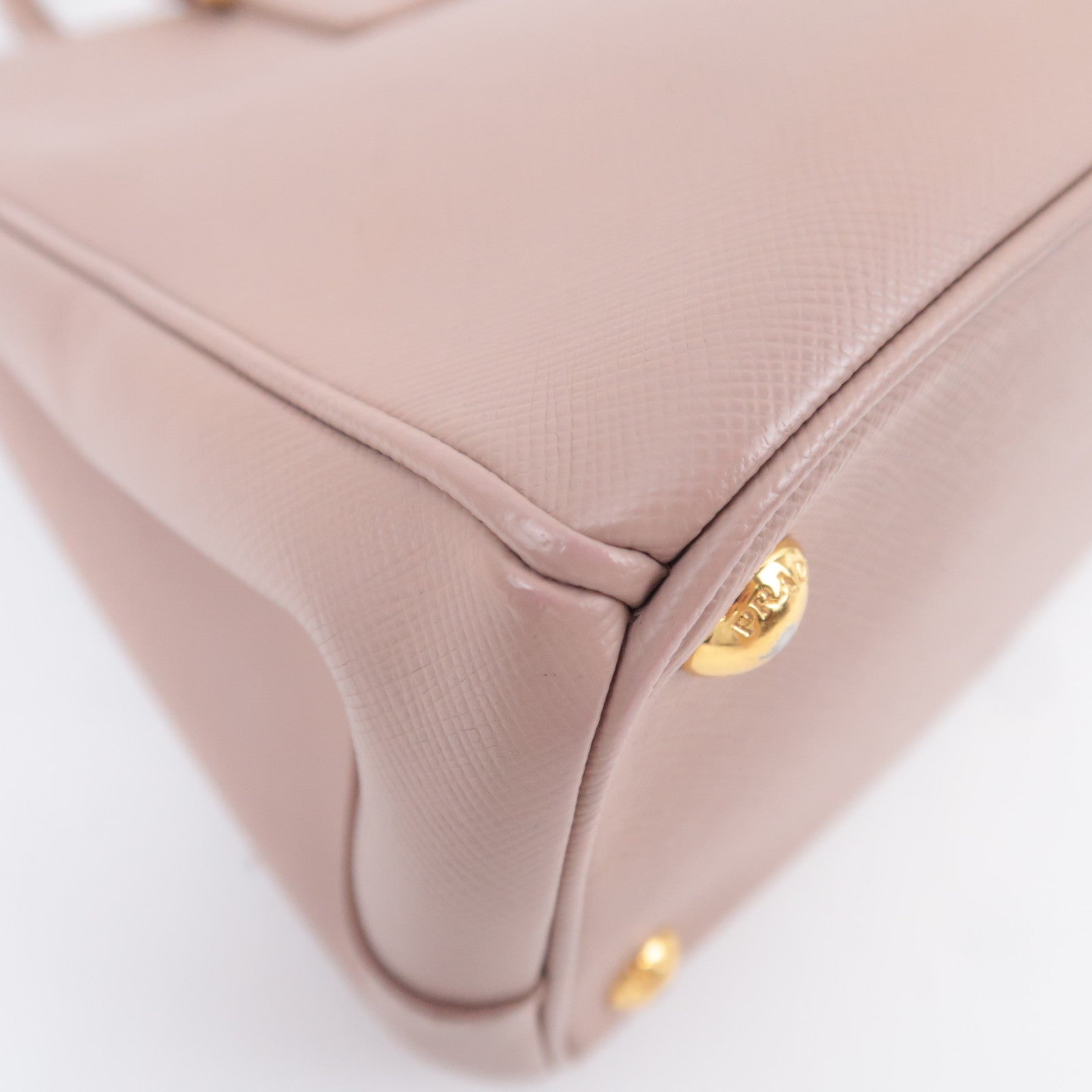 PRADA Galleria Saffiano Leather 2Way Handbag Pink Beige