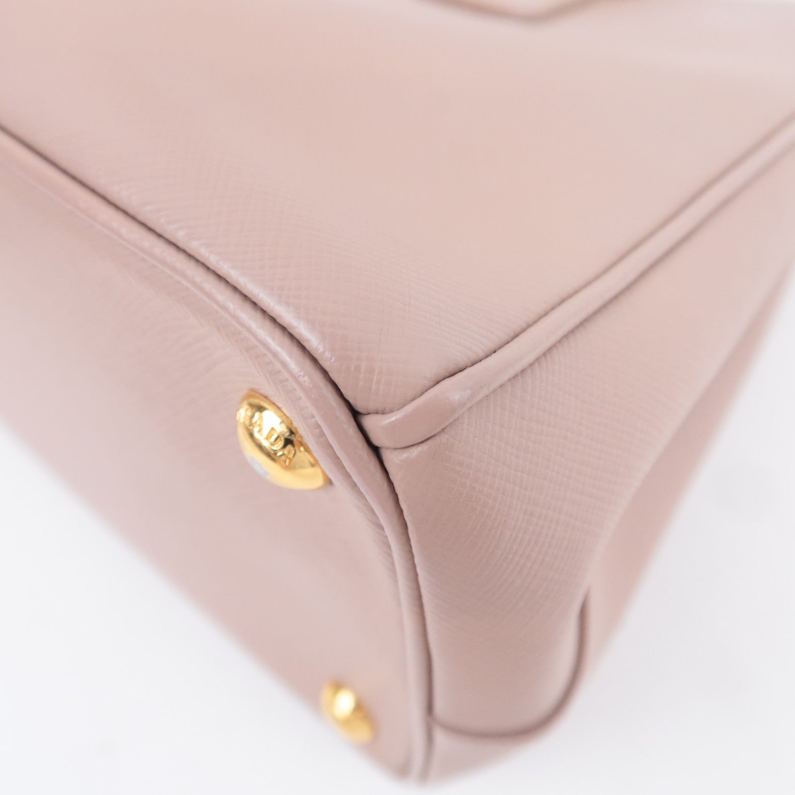 PRADA Galleria Saffiano Leather 2Way Handbag Pink Beige