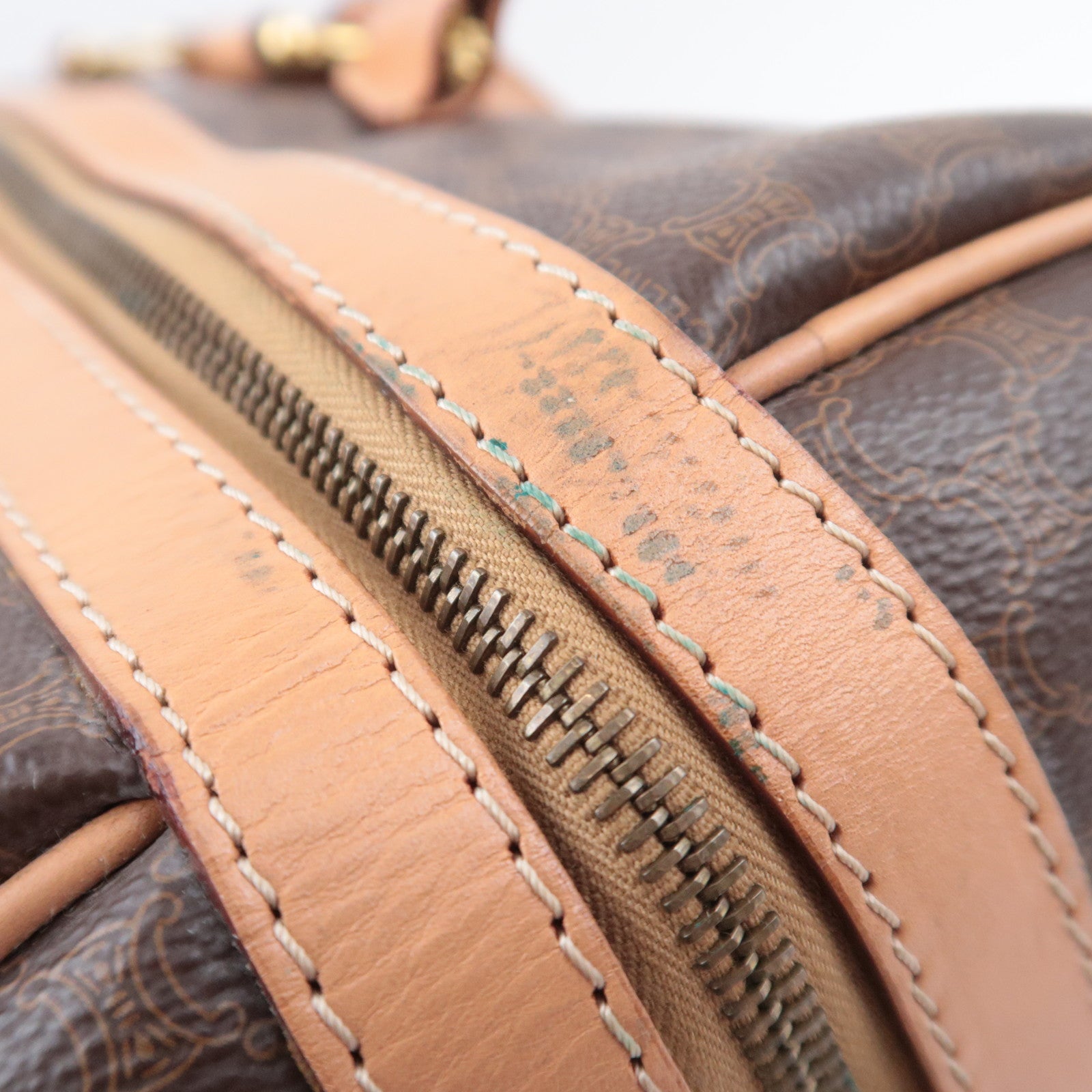 CELINE Macadam PVC Leather Boston Bag Brown