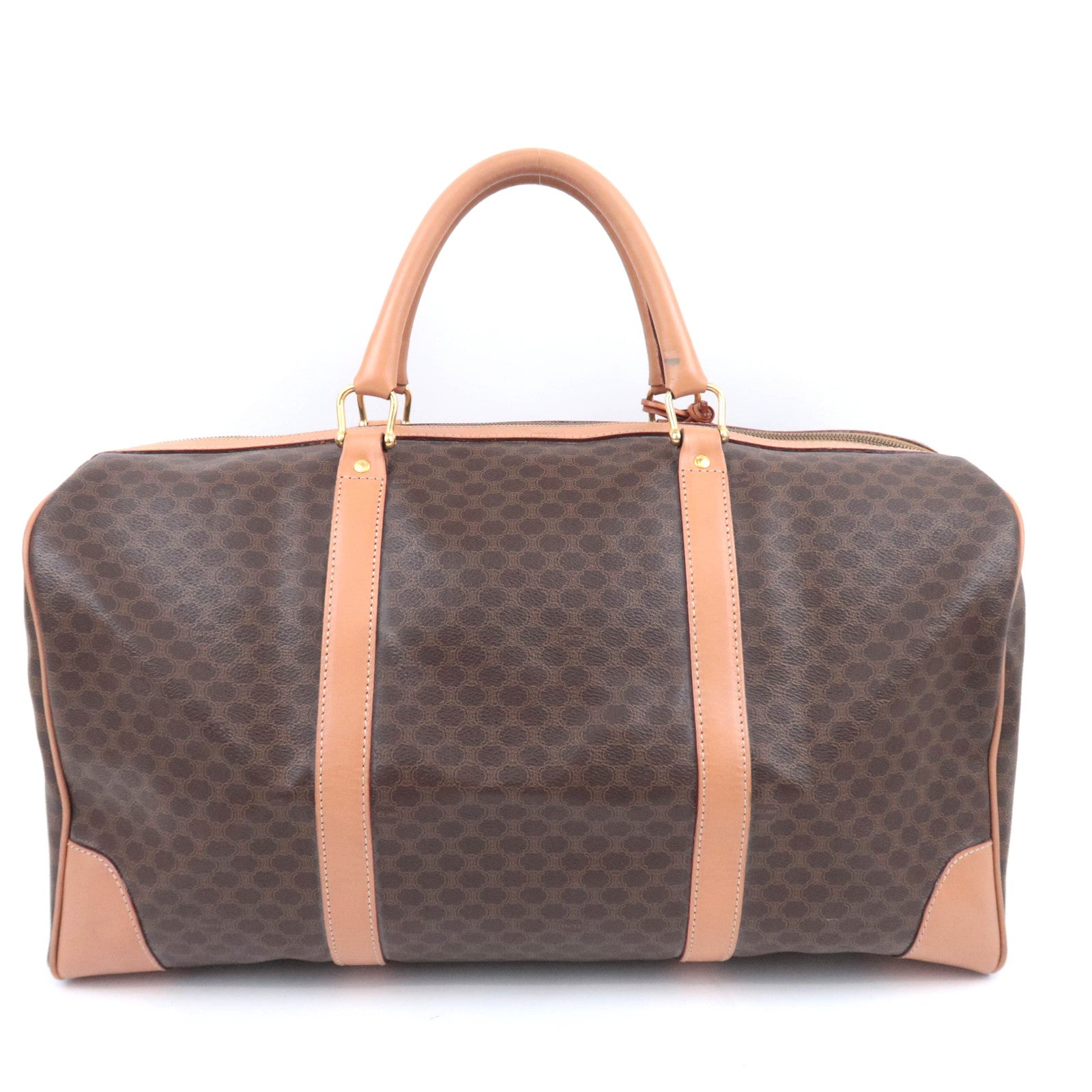 CELINE Macadam PVC Leather Boston Bag Brown