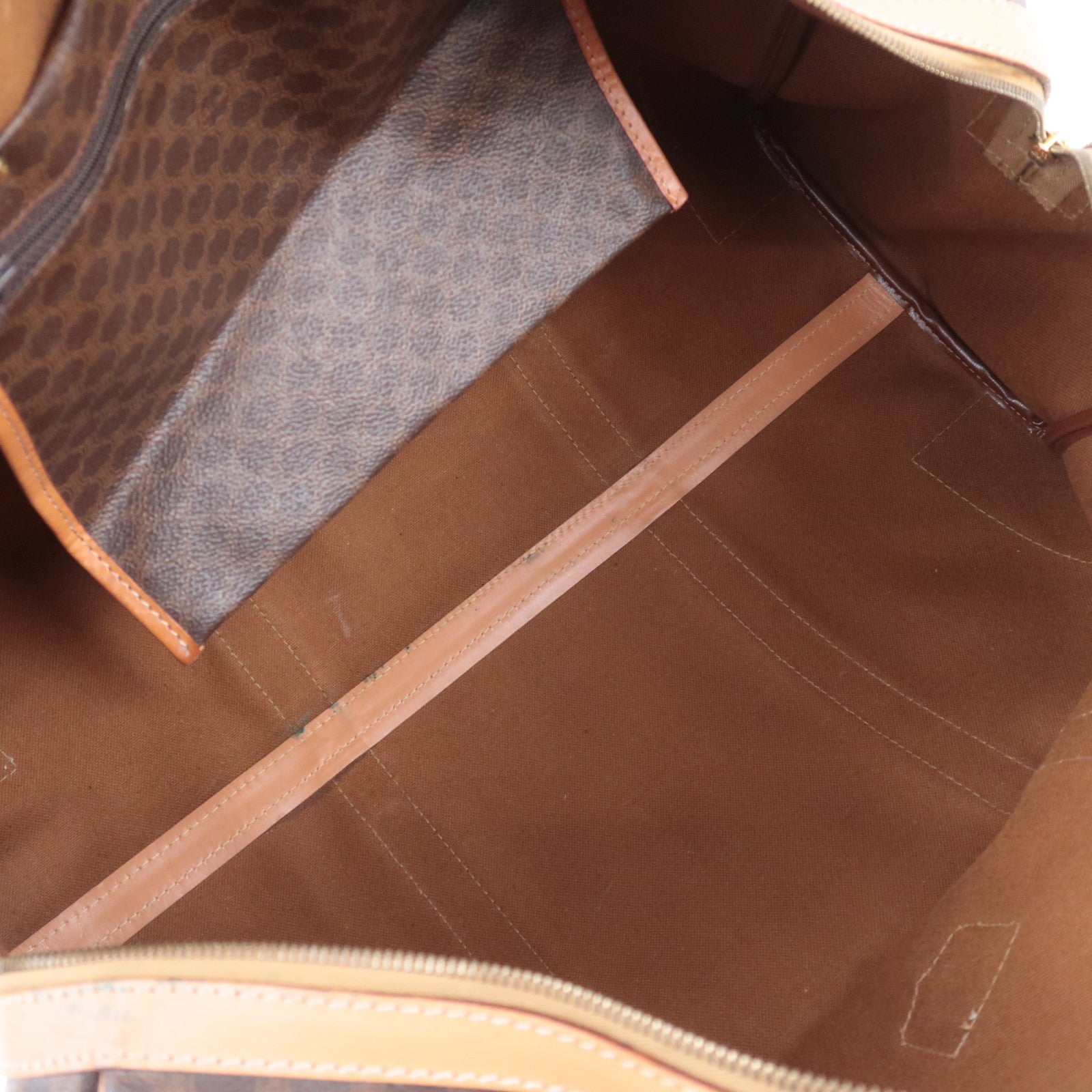 CELINE Macadam PVC Leather Boston Bag Brown