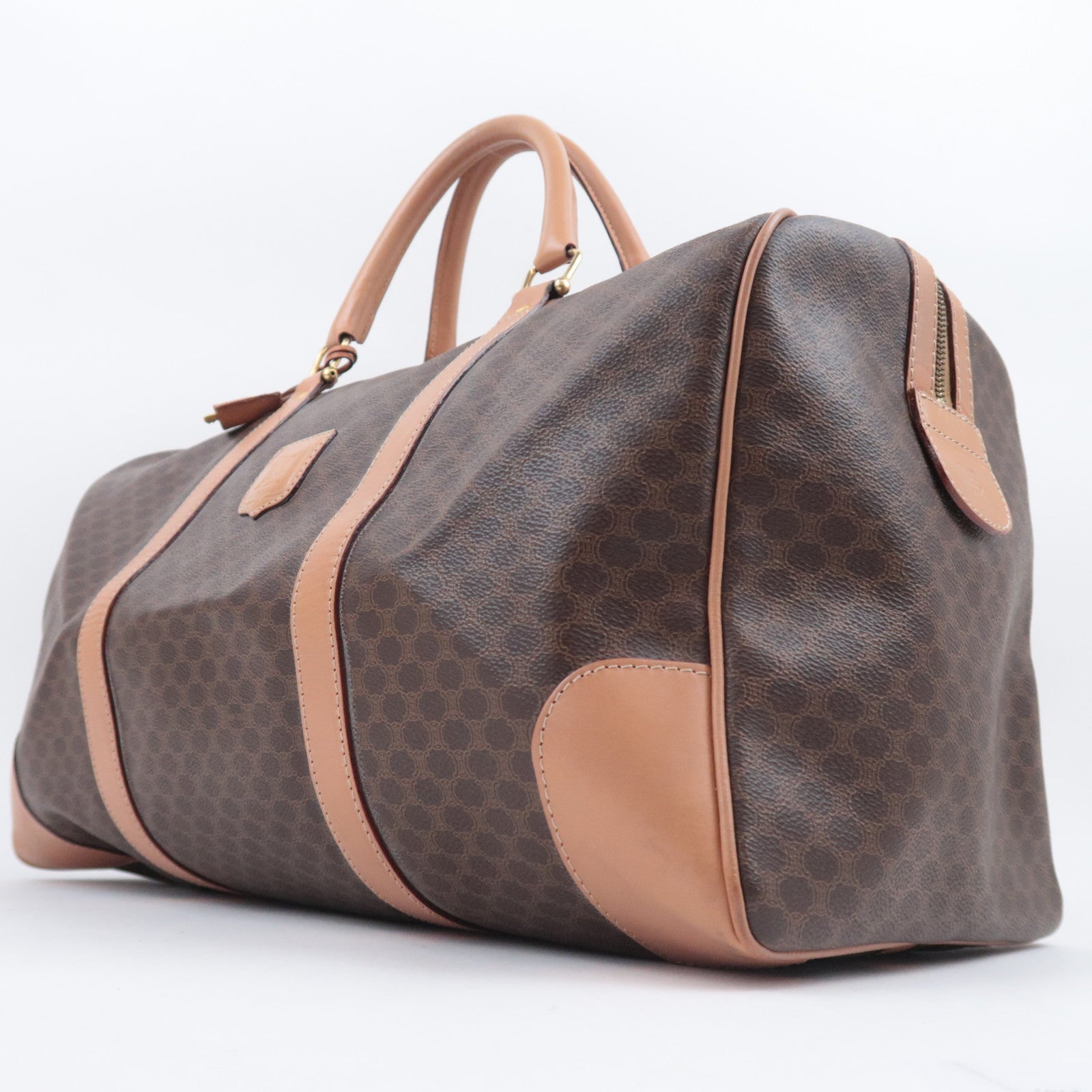 CELINE Macadam PVC Leather Boston Bag Brown